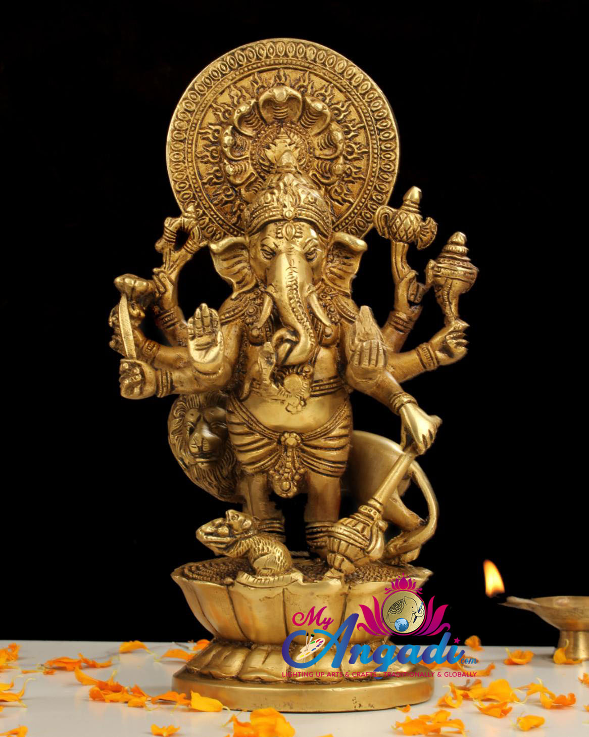 Kanthrishti Ganesha Brass Statue