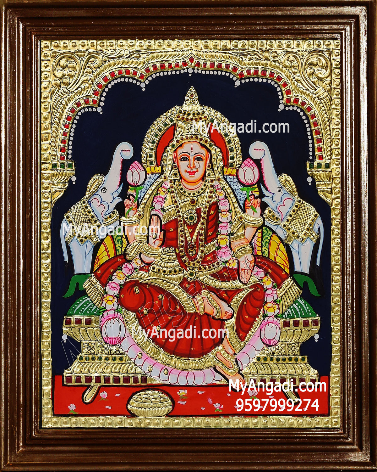 Gajalakshmi Tanjore Painting