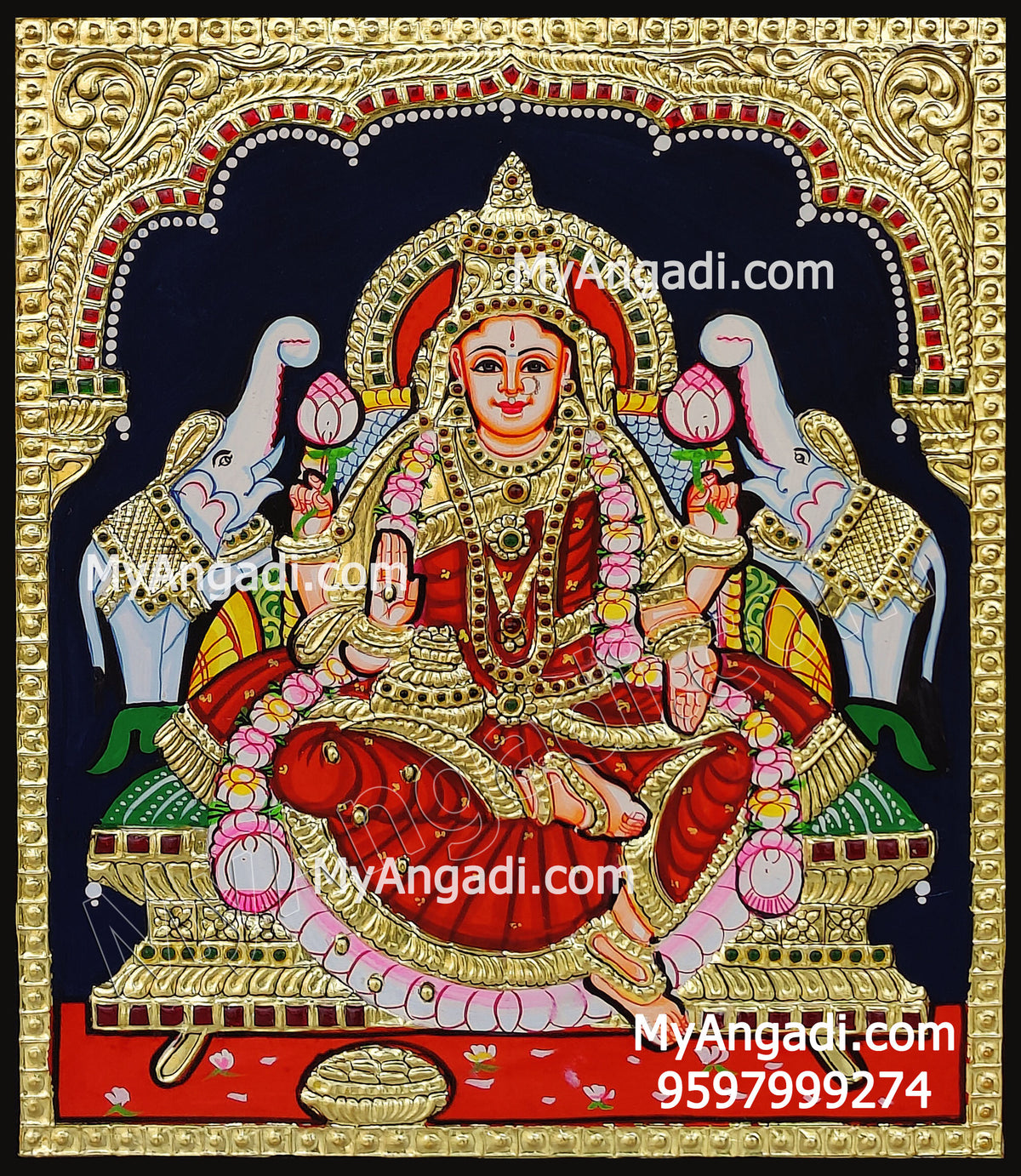 Gajalakshmi Tanjore Painting