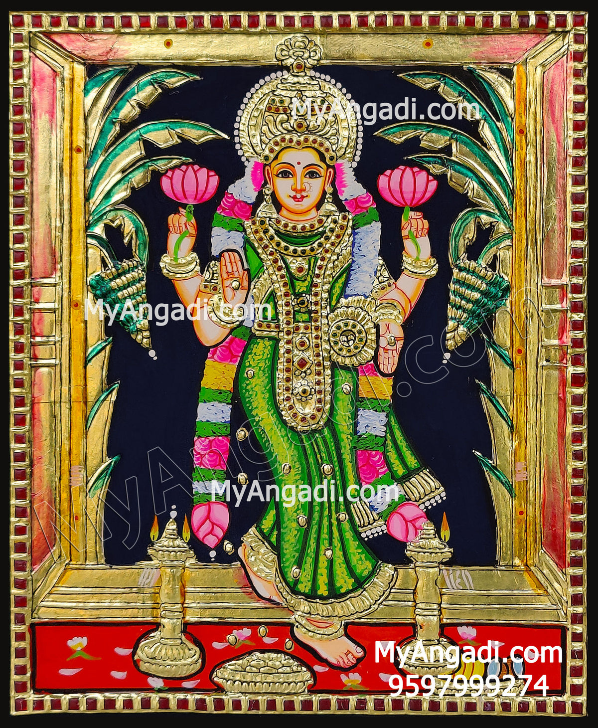 Grahalakshmi Tanjore Painting