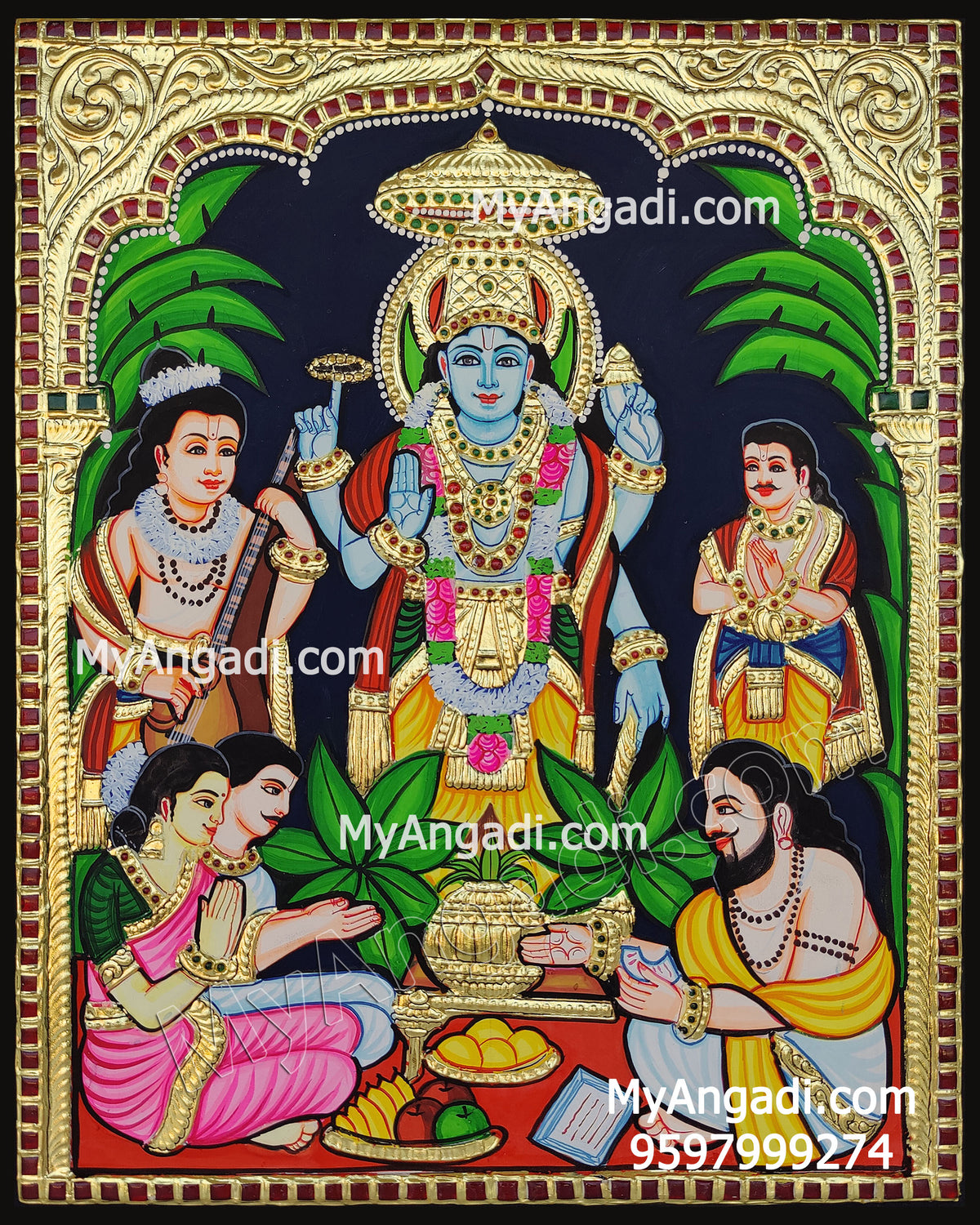 Sathya Narayana Swami Tanjore Painting
