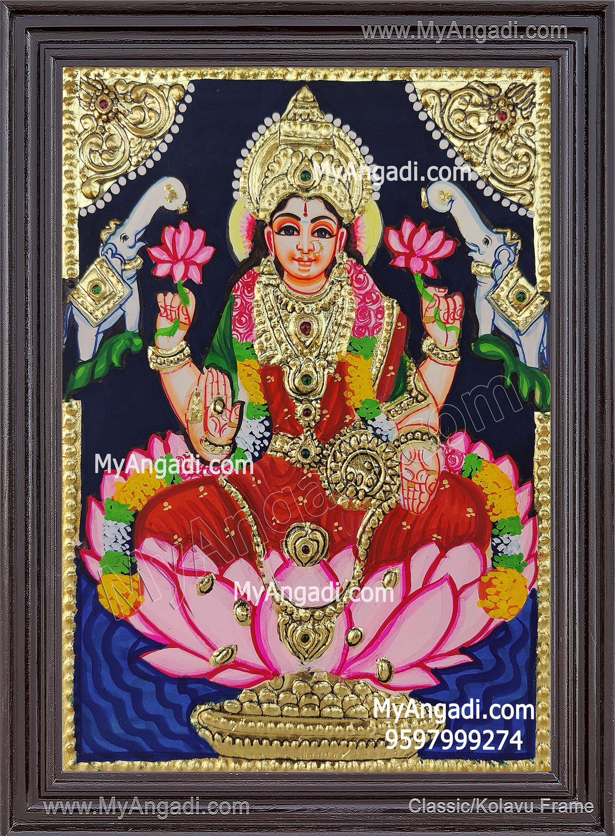 Gajalakshmi Tanjore Painting