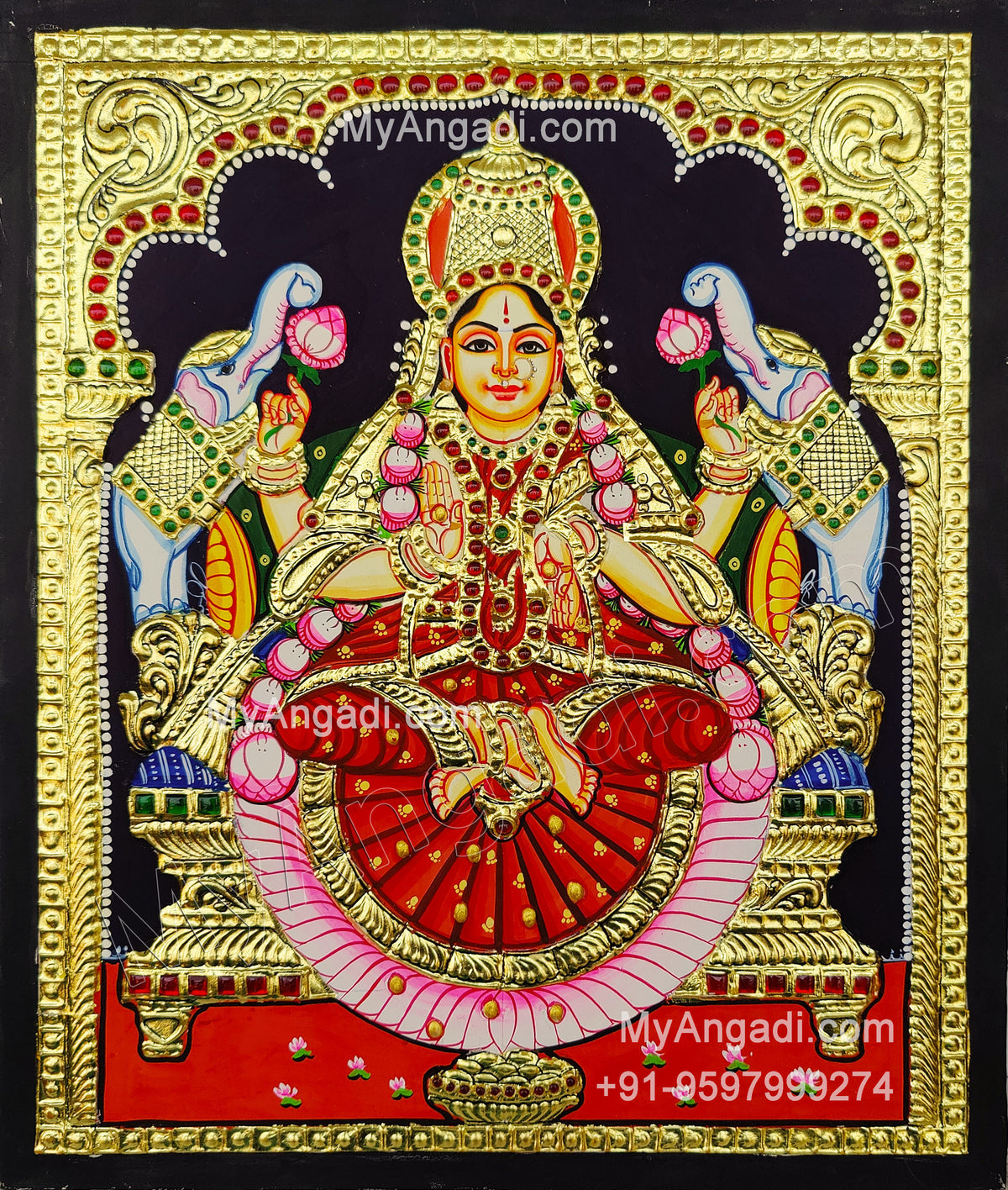Gajalakshmi Tanjore Painting