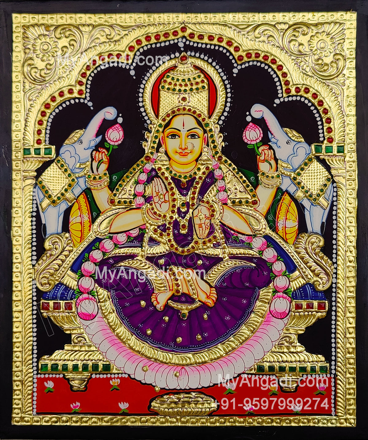 Gajalakshmi Tanjore Painting