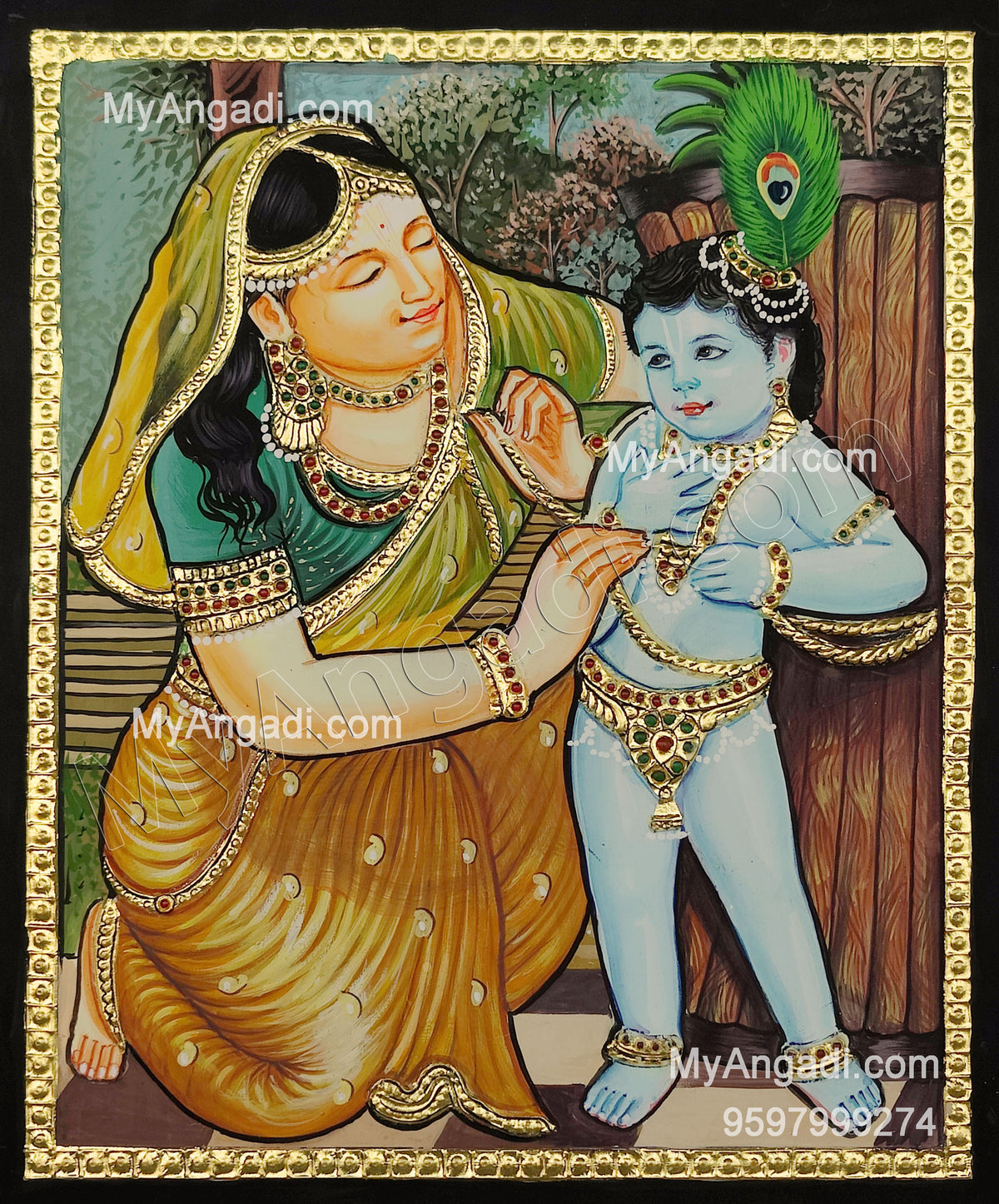 Yashoda Krishna Tanjore Painting