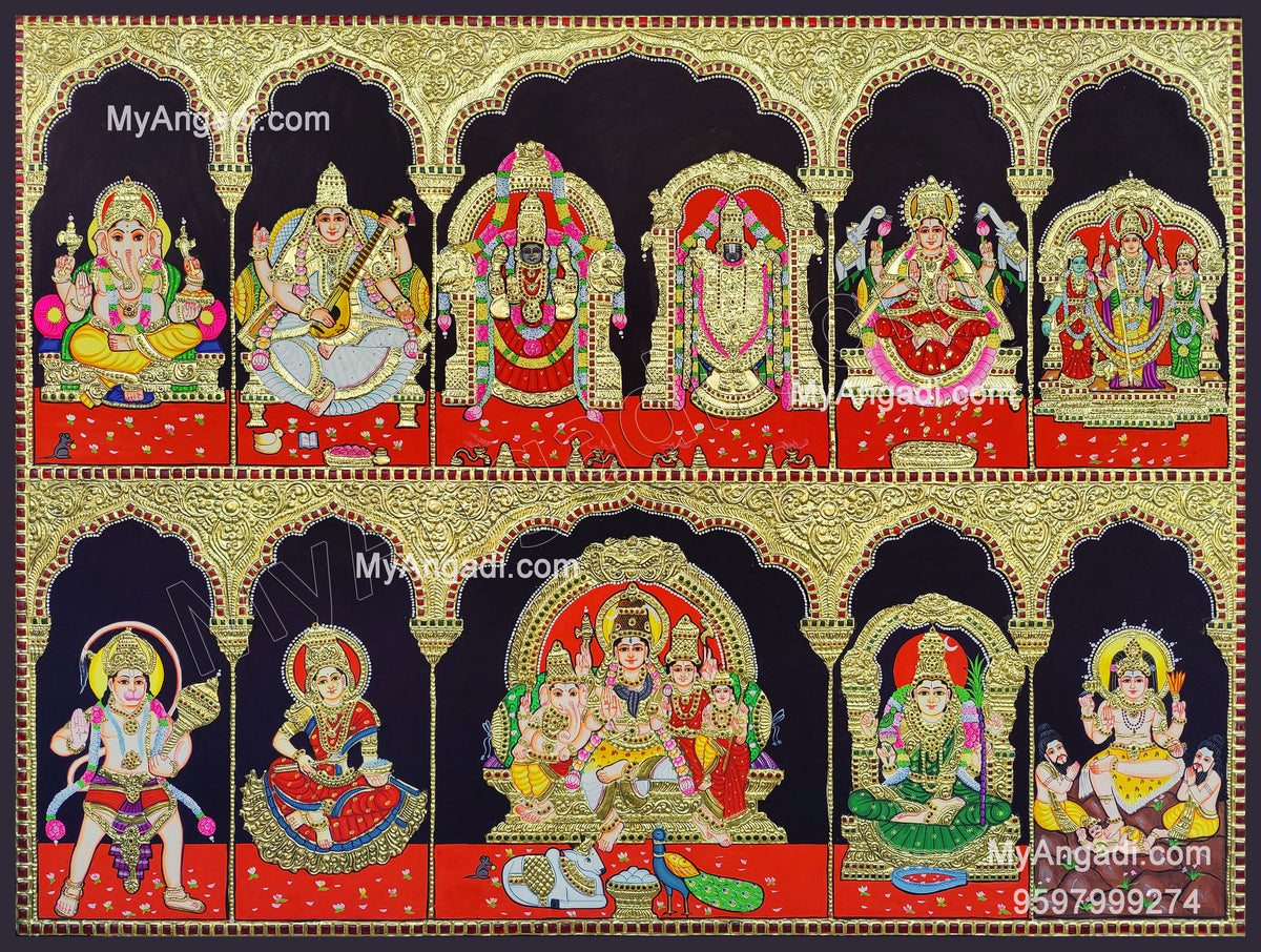 10 Panel Tanjore Painting