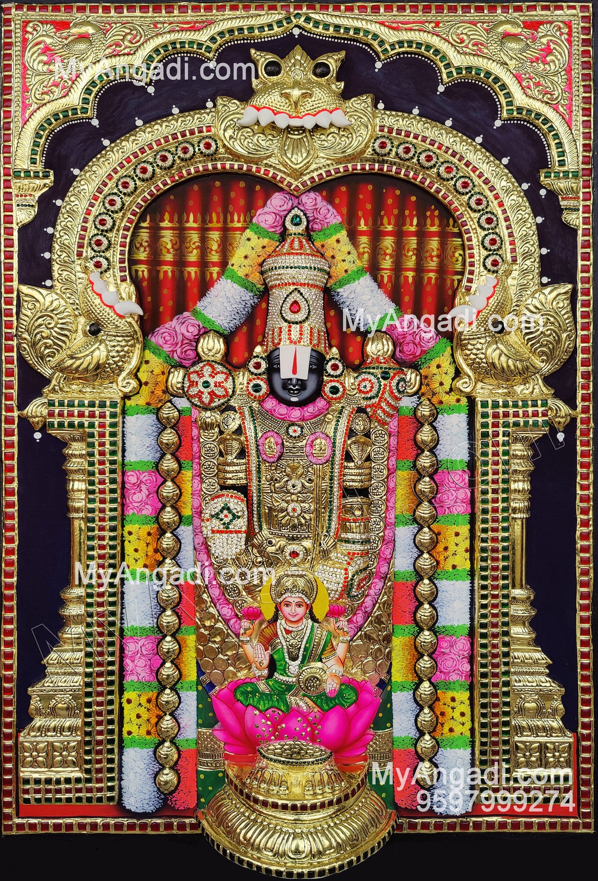 3d Balaji Lakshmi Tanjore Painting