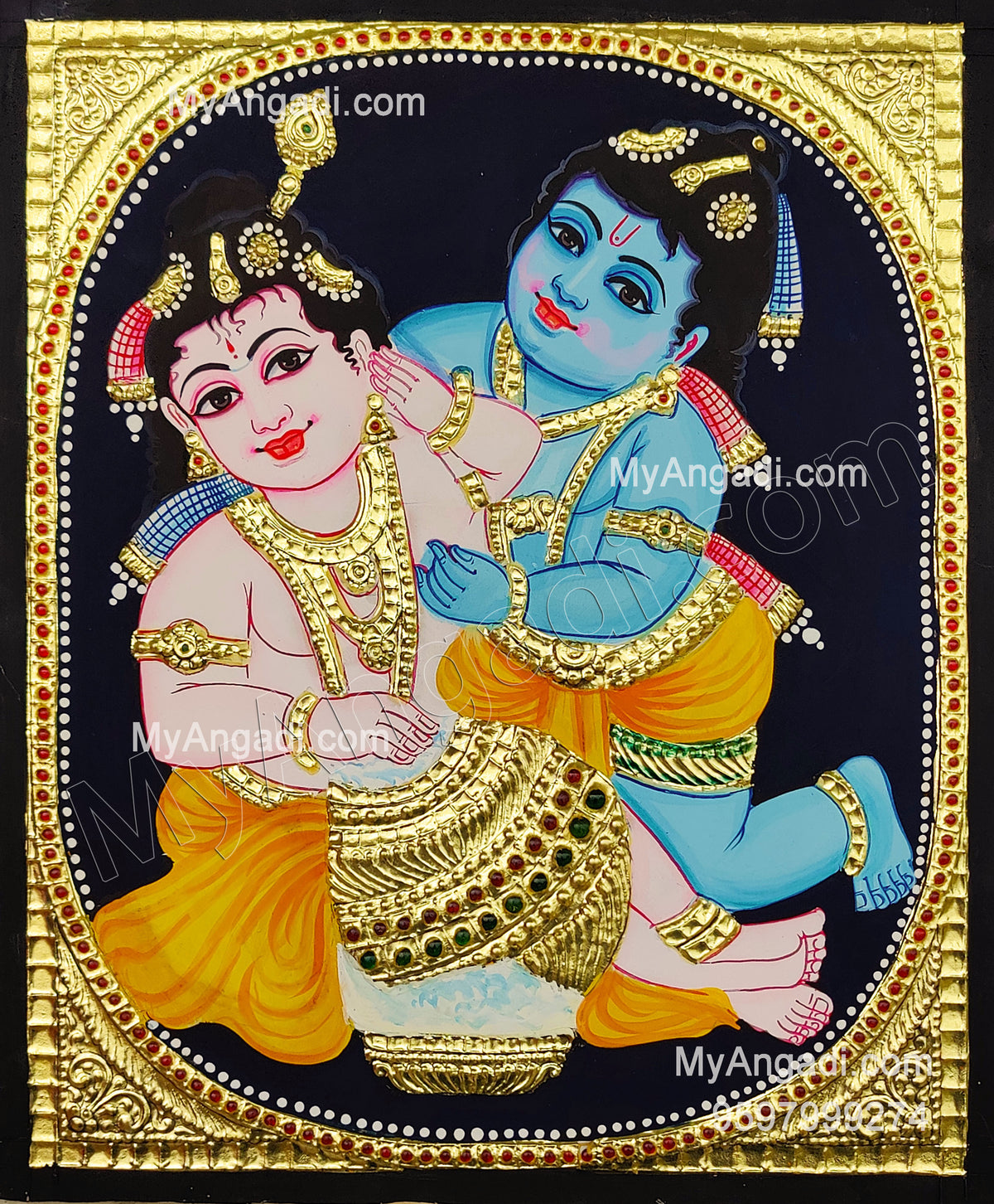 Balaram Krishna Tanjore Painting