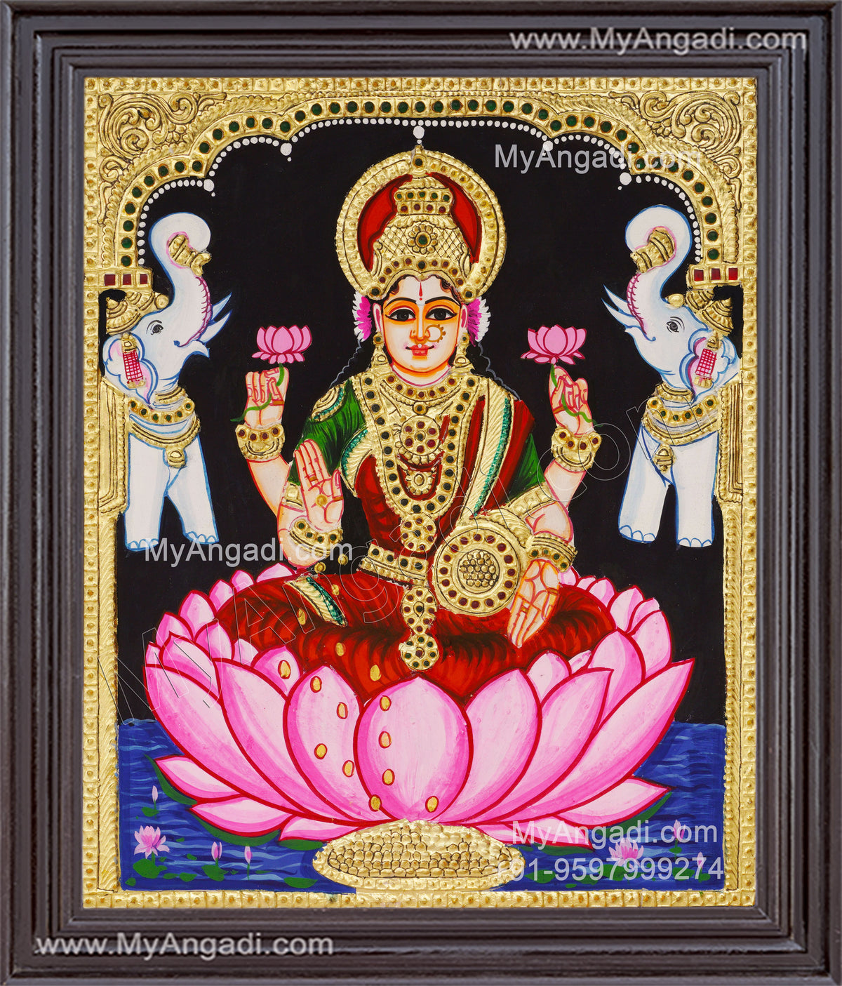 Gajalakshmi Tanjore Painting