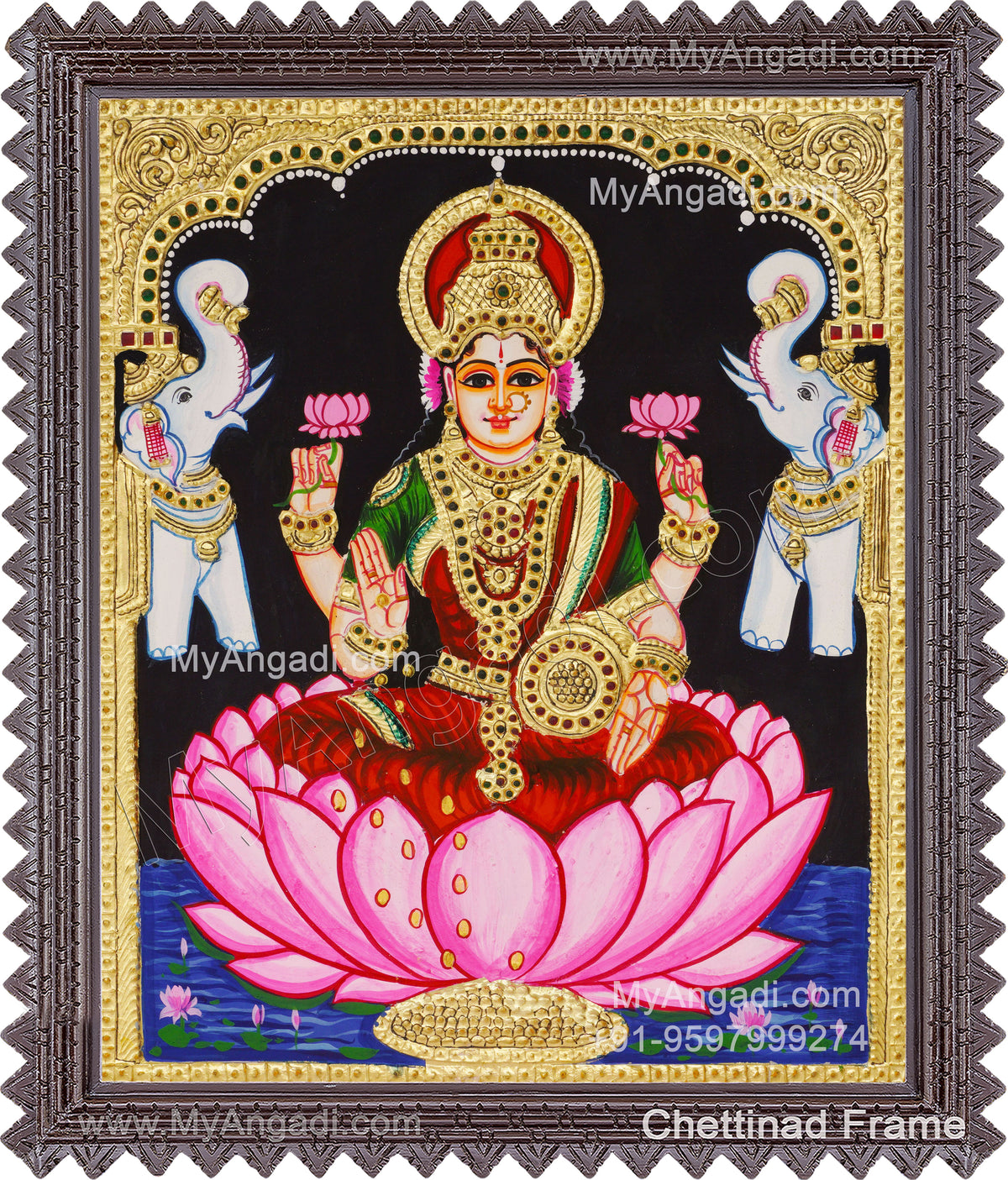 Gajalakshmi Tanjore Painting