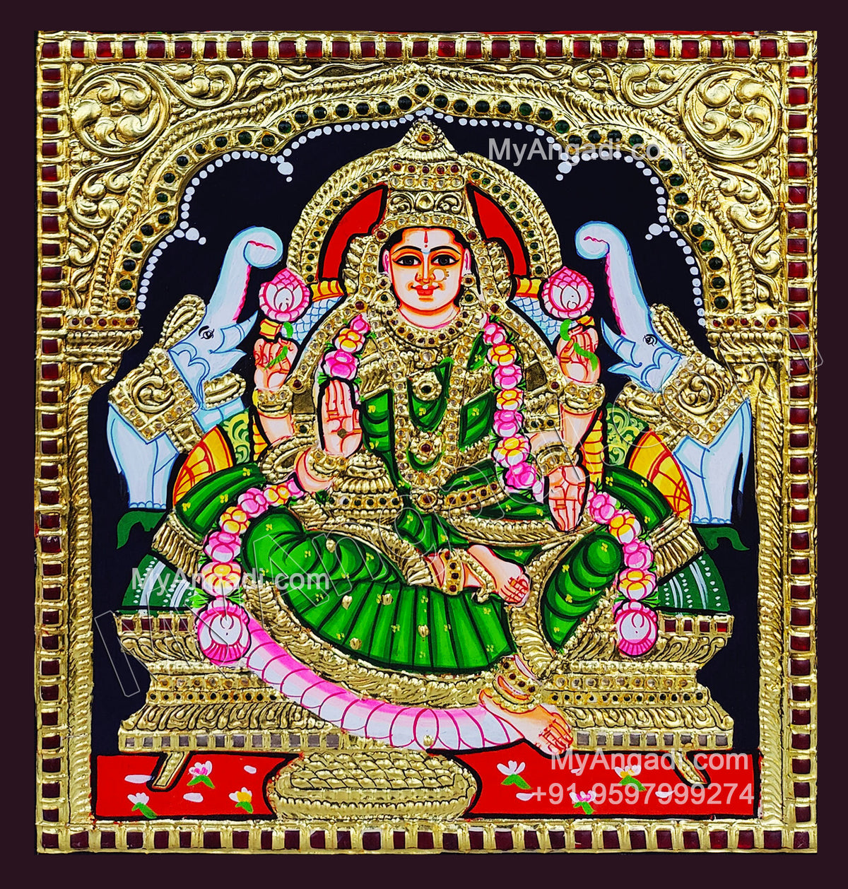 Gajalakshmi Tanjore Painting