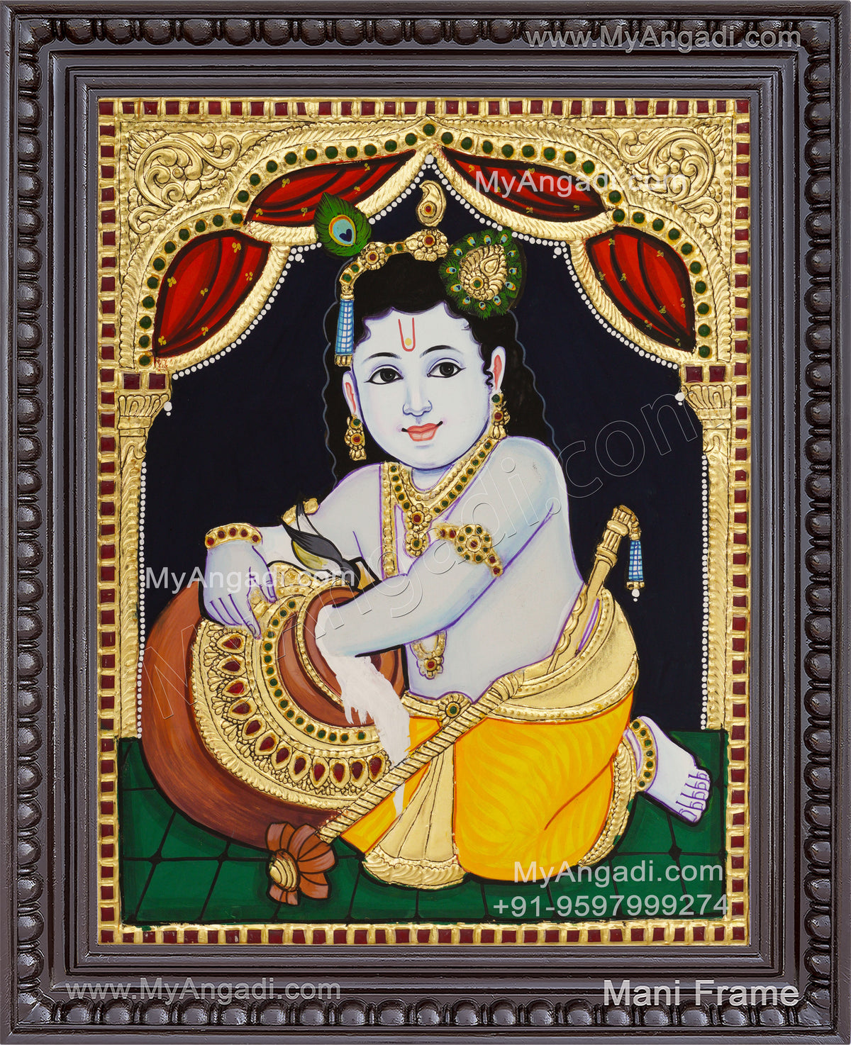 Butter Krishna Tanjore Painting