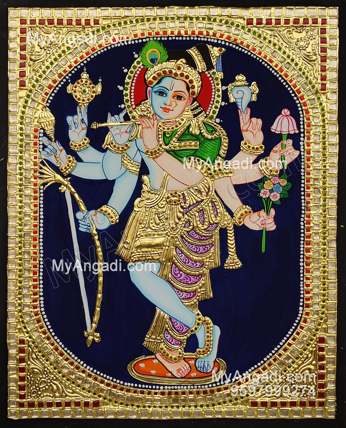 Samohana Krishna Tanjore Painting