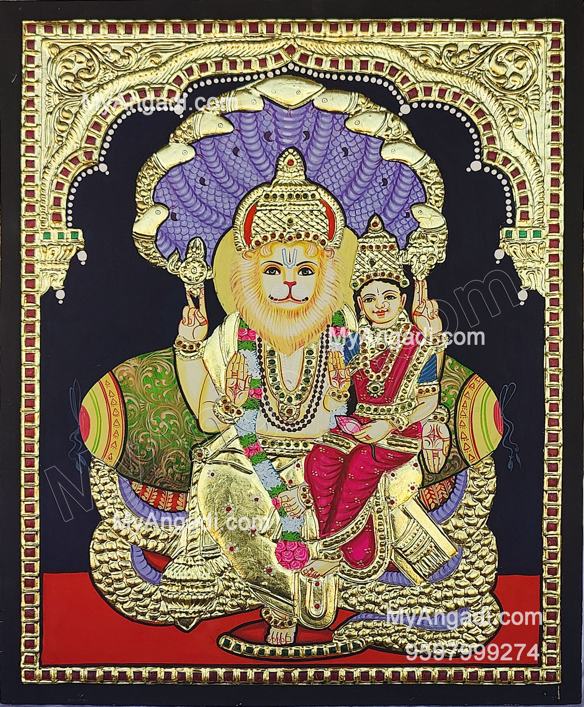 Narasimar Tanjore Painting, Lakshmi Narasimhar Tanjore Painting