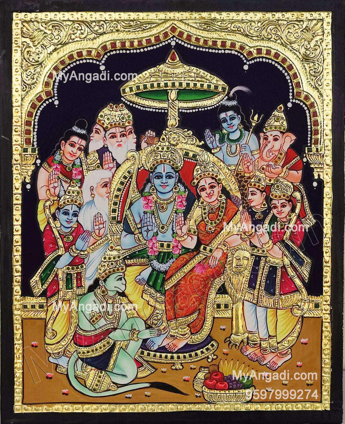 Ramar Pattabhishekam Tanjore Painting