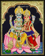 Vishnu and Lakshmi Tanjore Painting, Vishnu and Lakshmi Tanjore Painting