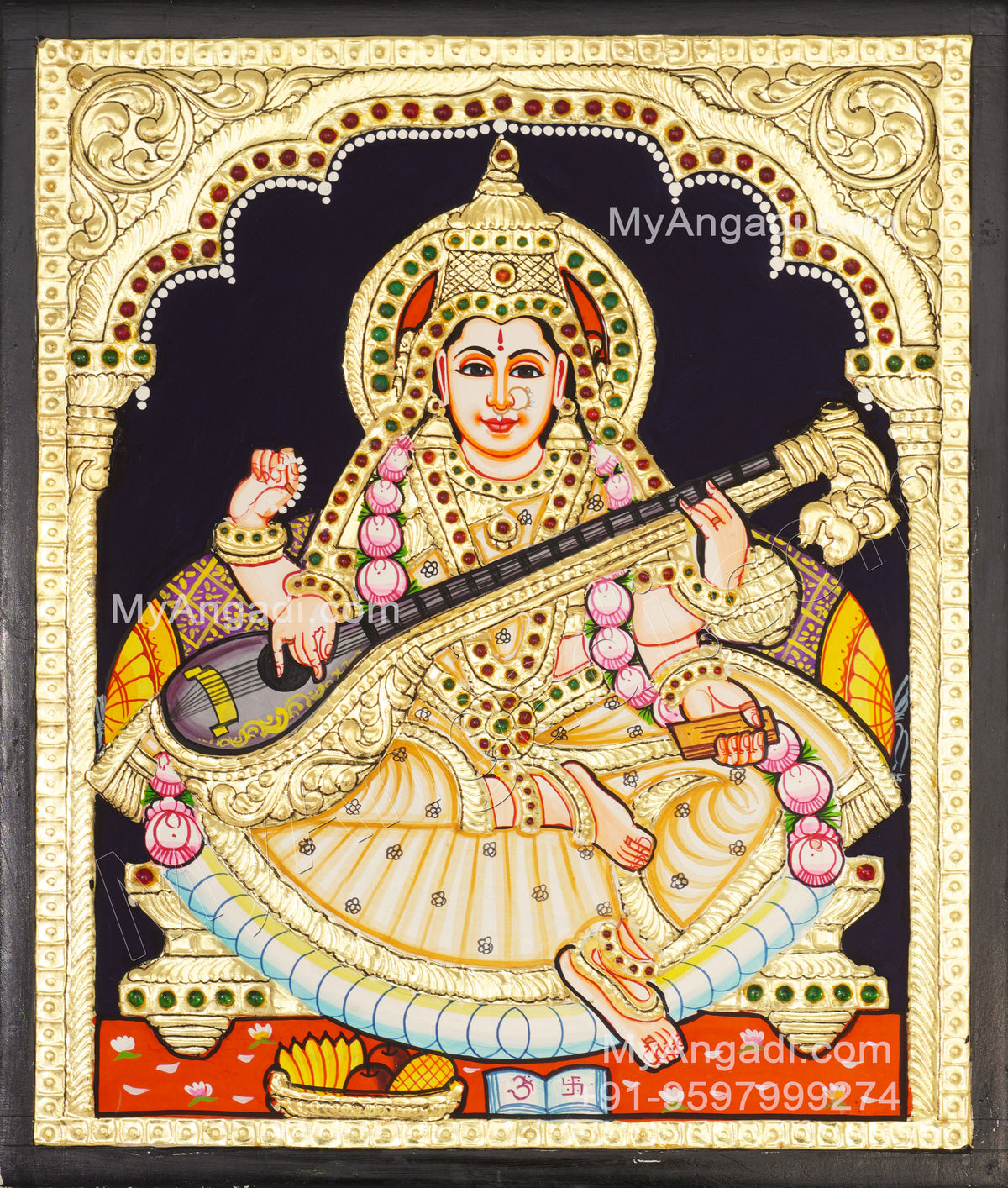5 Set Ganesha Murugan Balaji Lakshmi Saraswathi Tanjore painting