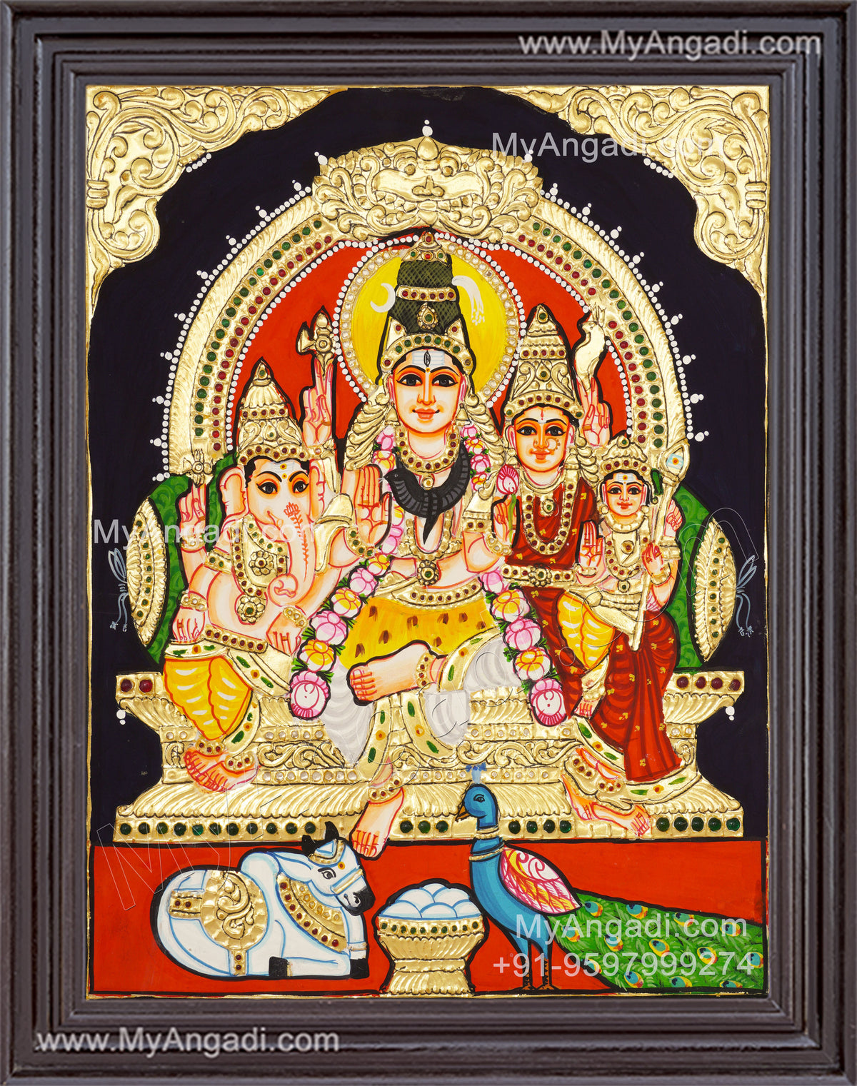 Shivan Family Tanjore Painting
