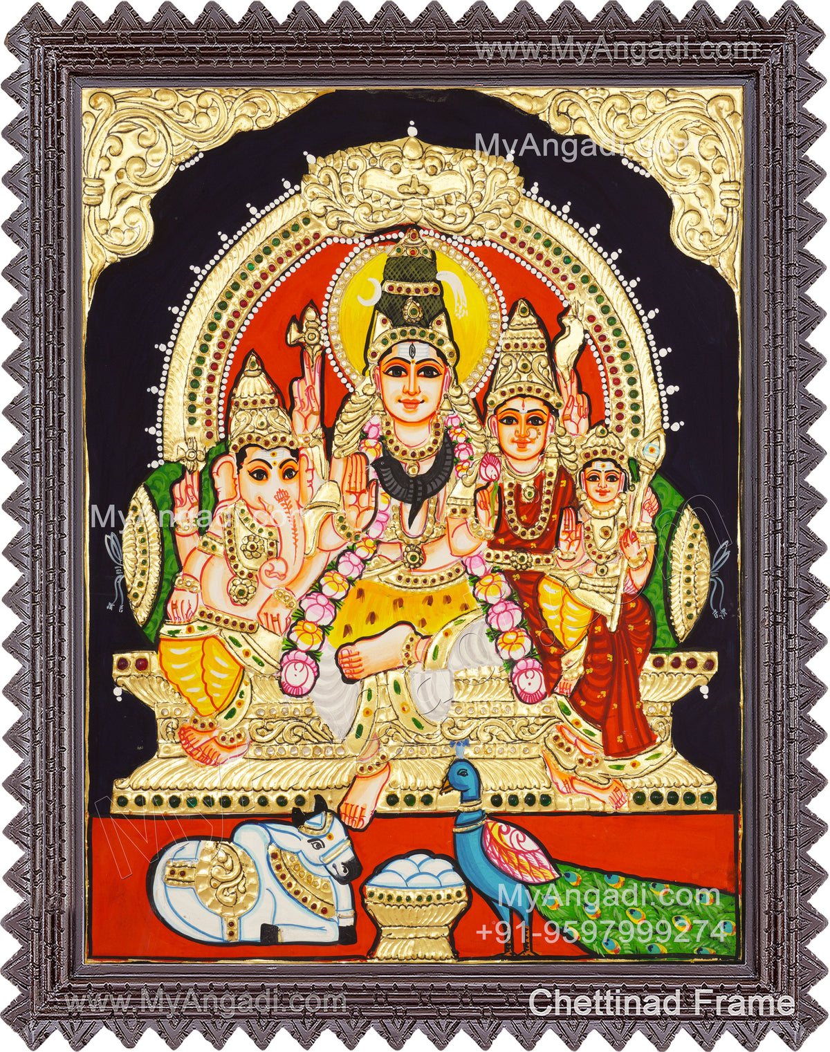 Shivan Family Tanjore Painting