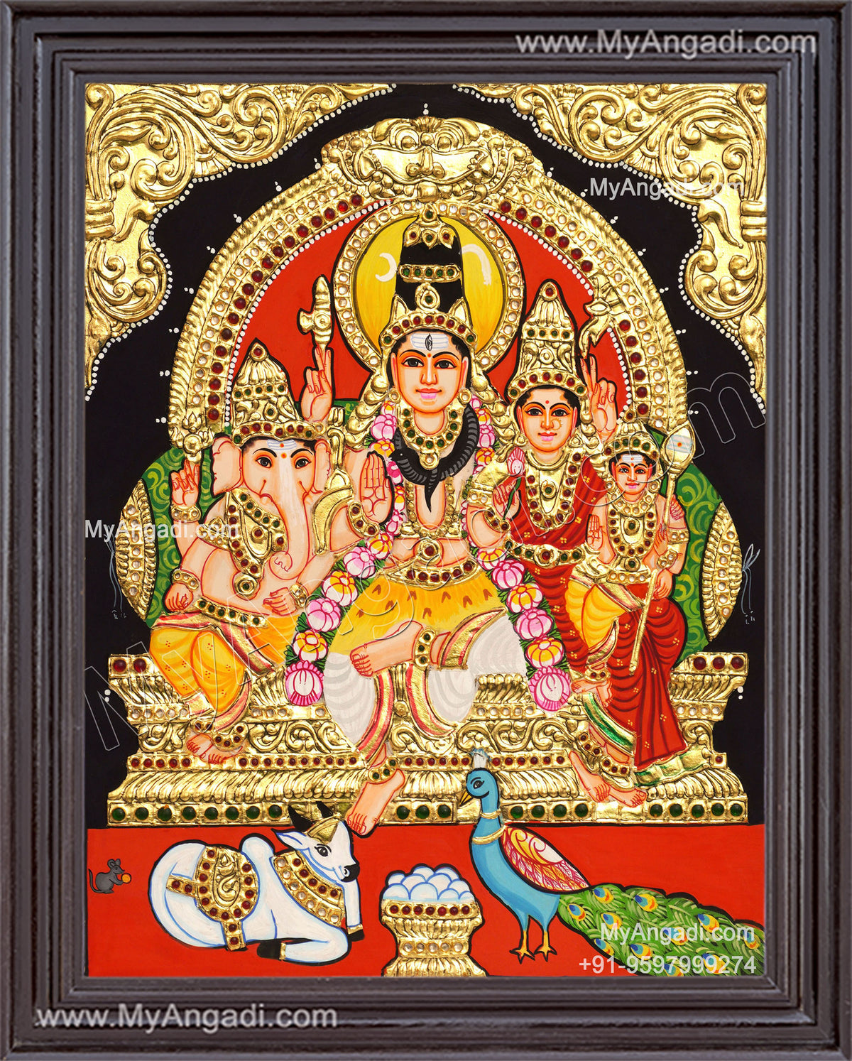 Shivan Family Tanjore Painting