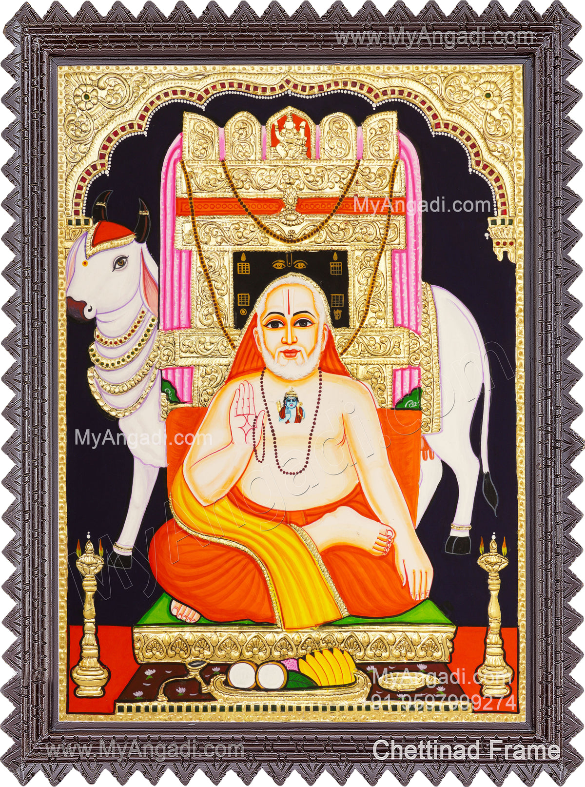 Ragavendra Tanjore Painting, Saint Tanjore Painting
