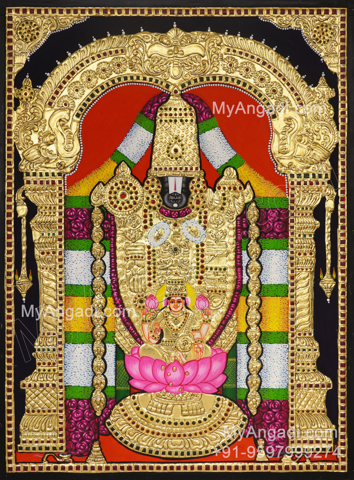Balaji Lakshmi Tanjore Painting