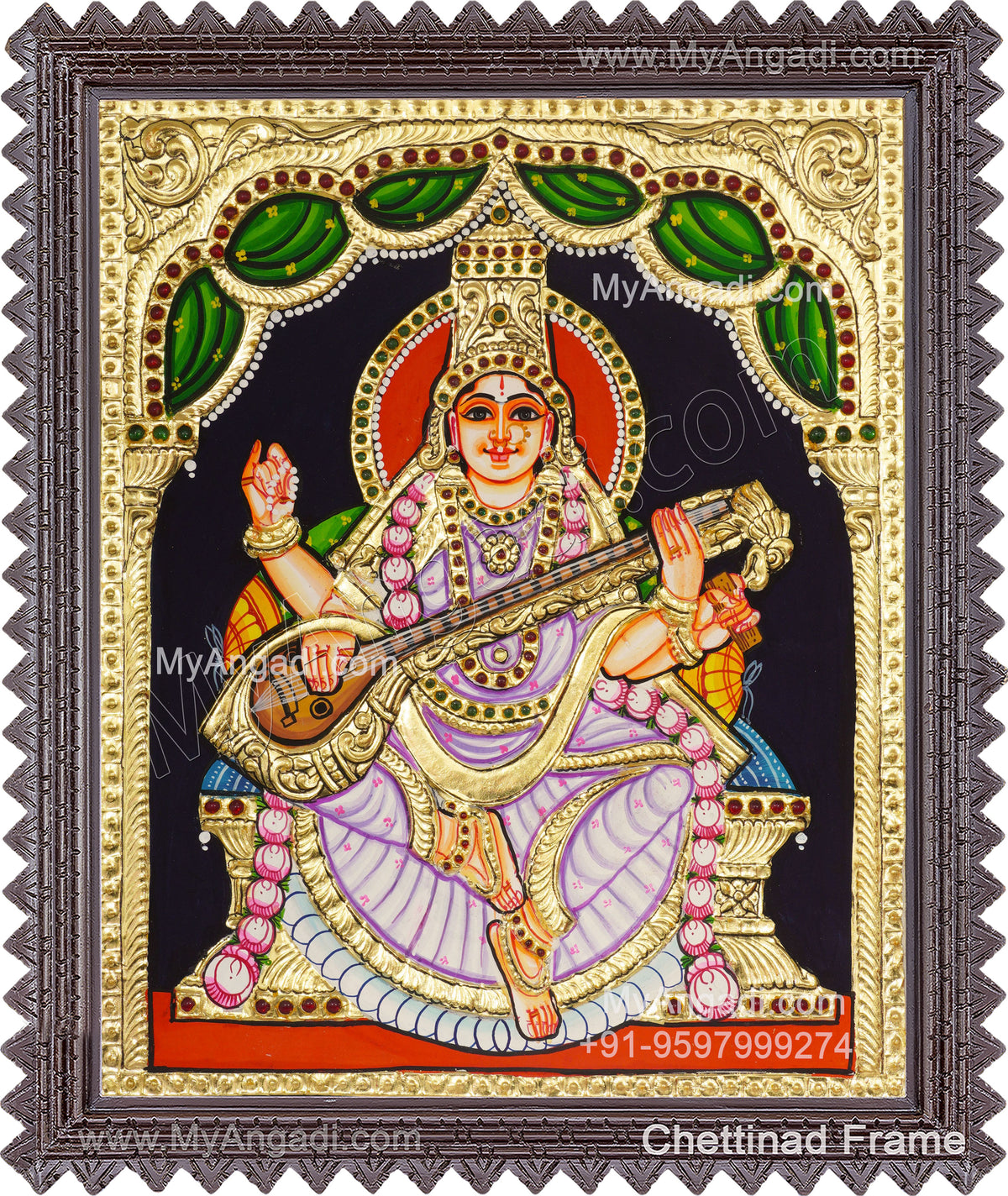 Saraswathi Tanjore Painting