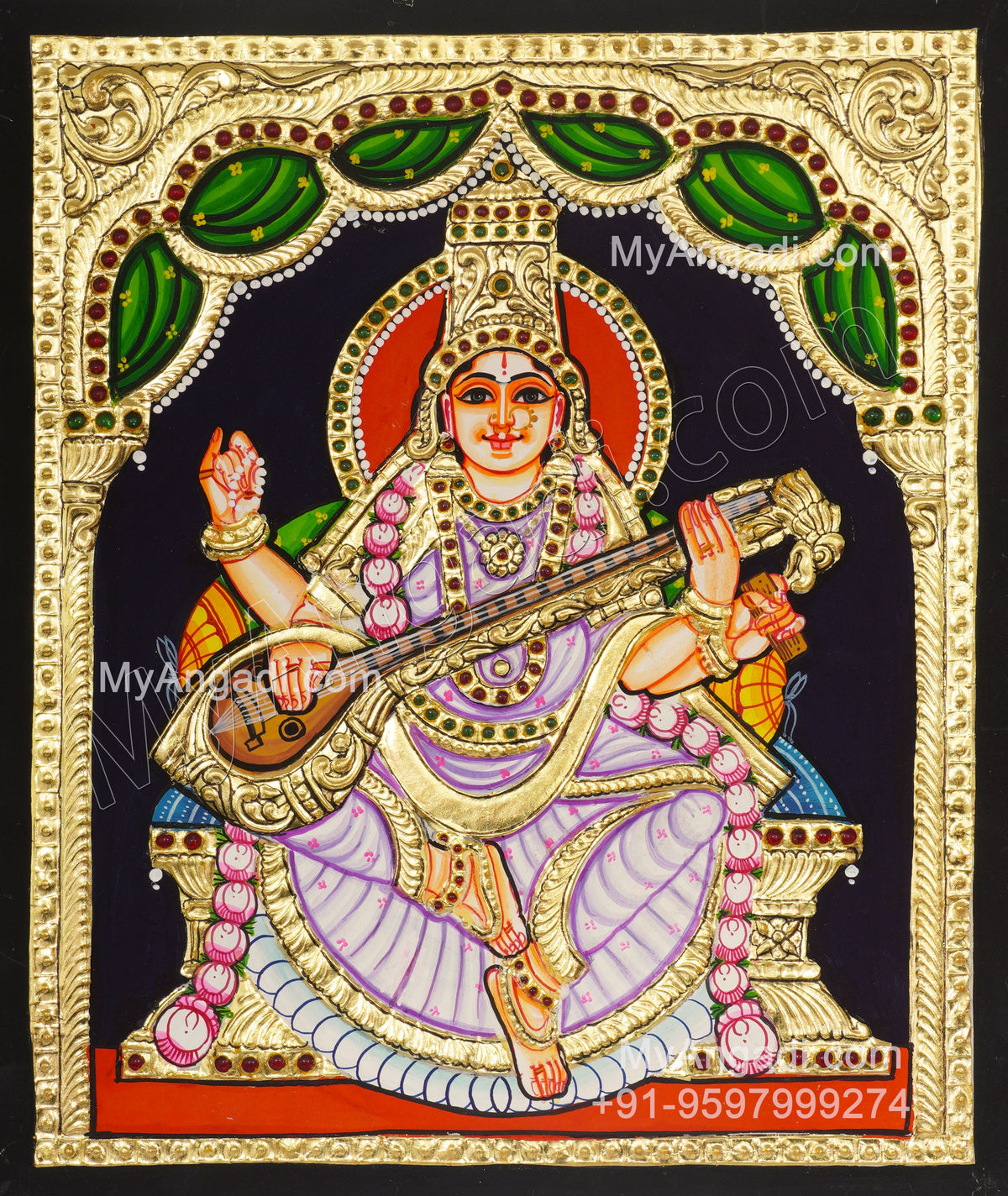 Saraswathi Tanjore Painting