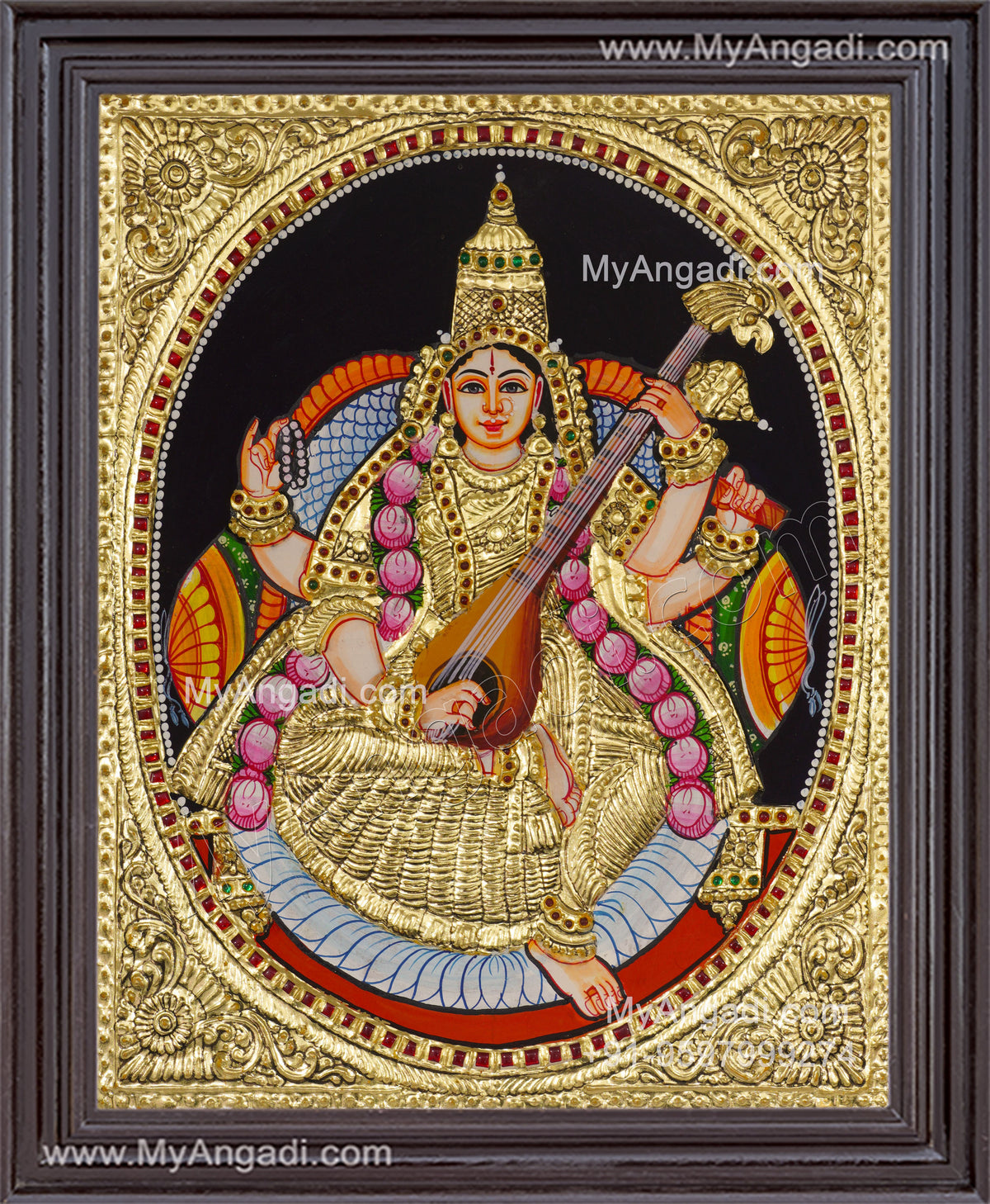 Saraswathi Tanjore Painting