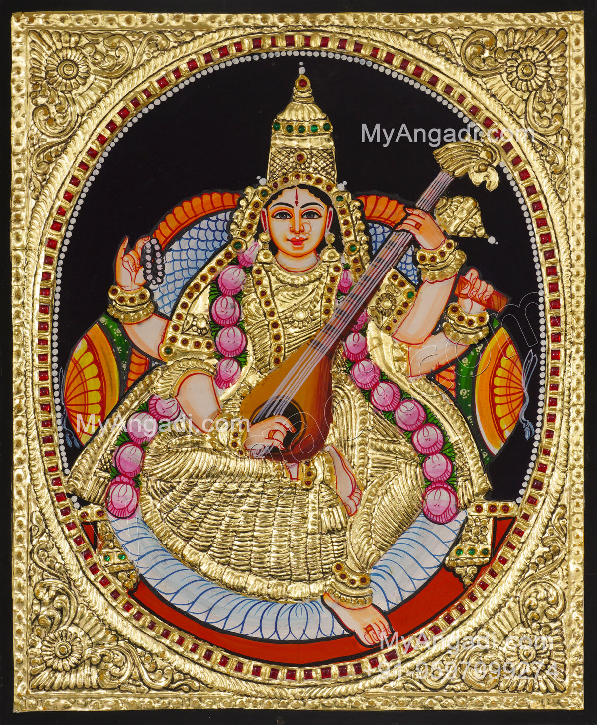 Saraswathi Tanjore Painting