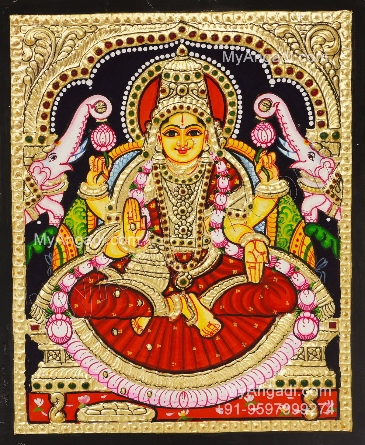 Gajalakshmi Tanjore Painting