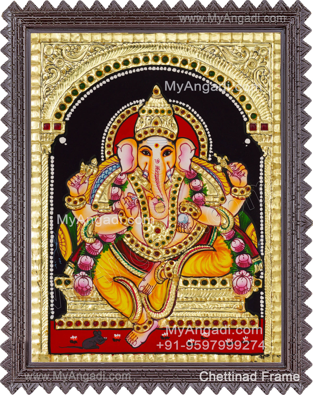 Ganesha Tanjore Painting, Ganesha Tanjore Painting