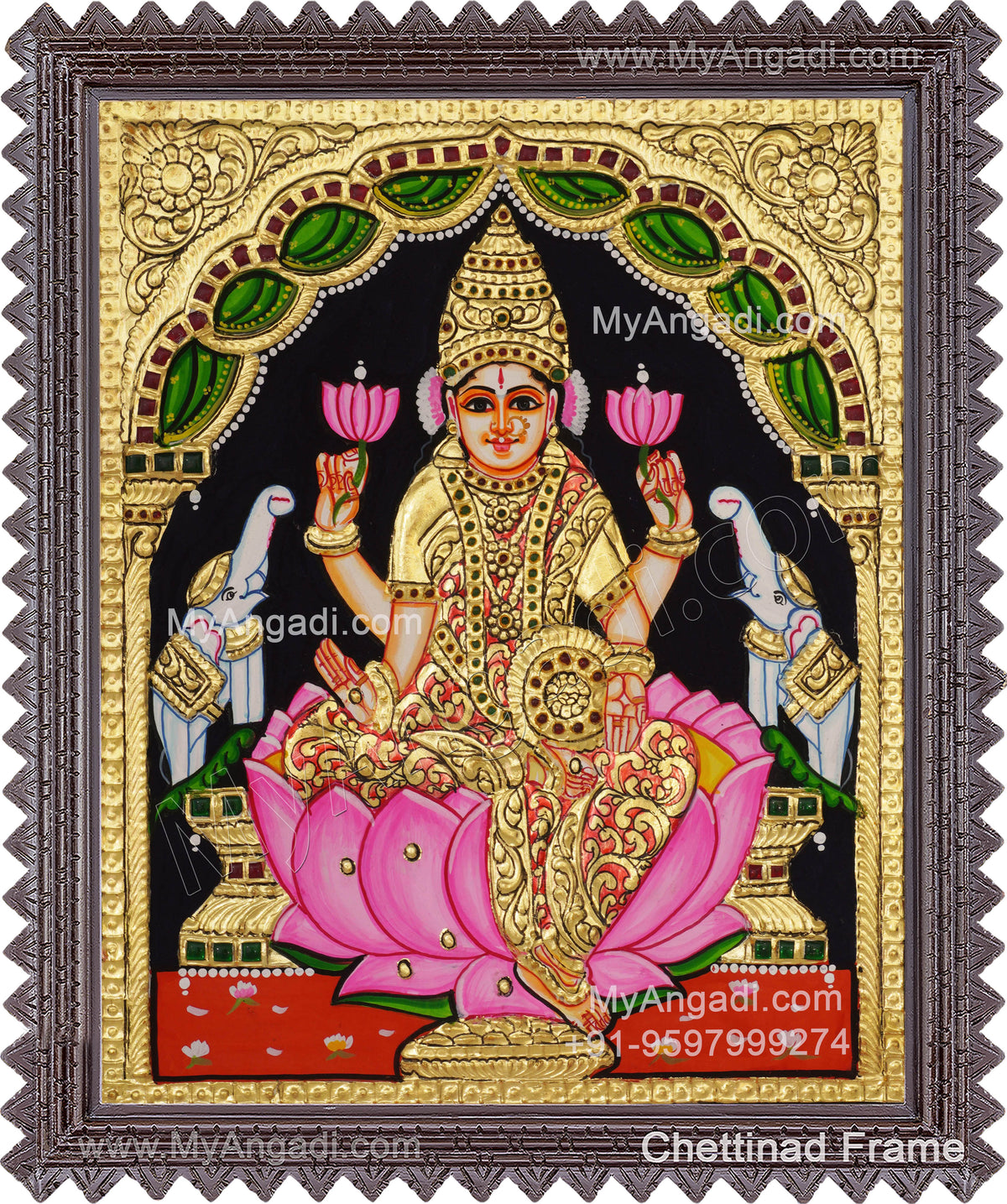 Gajalakshmi Tanjore Painting