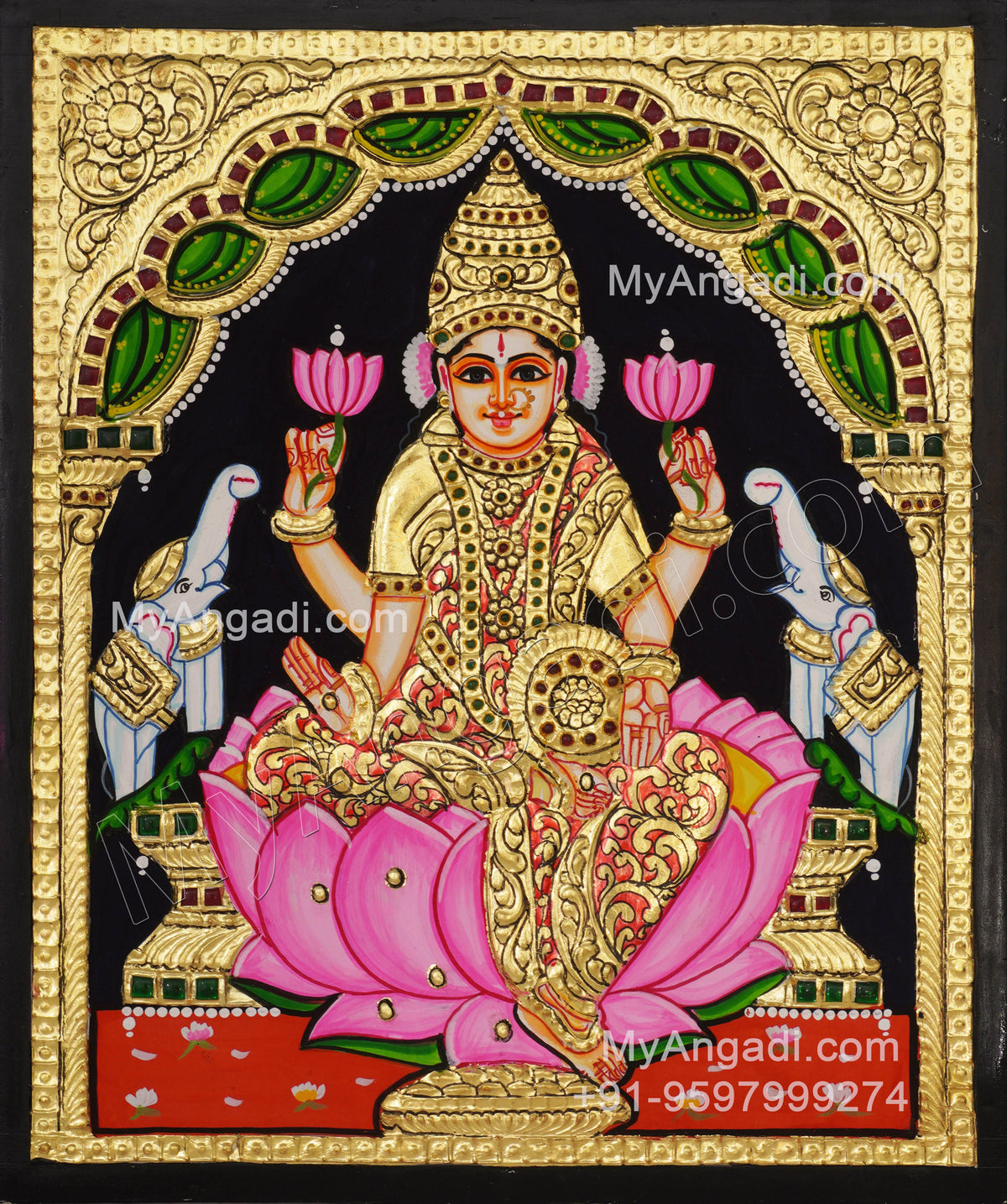 Gajalakshmi Tanjore Painting