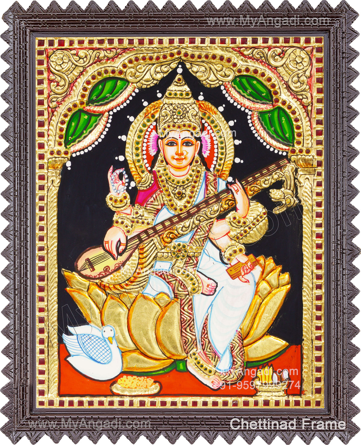 Saraswathi Tanjore Painting