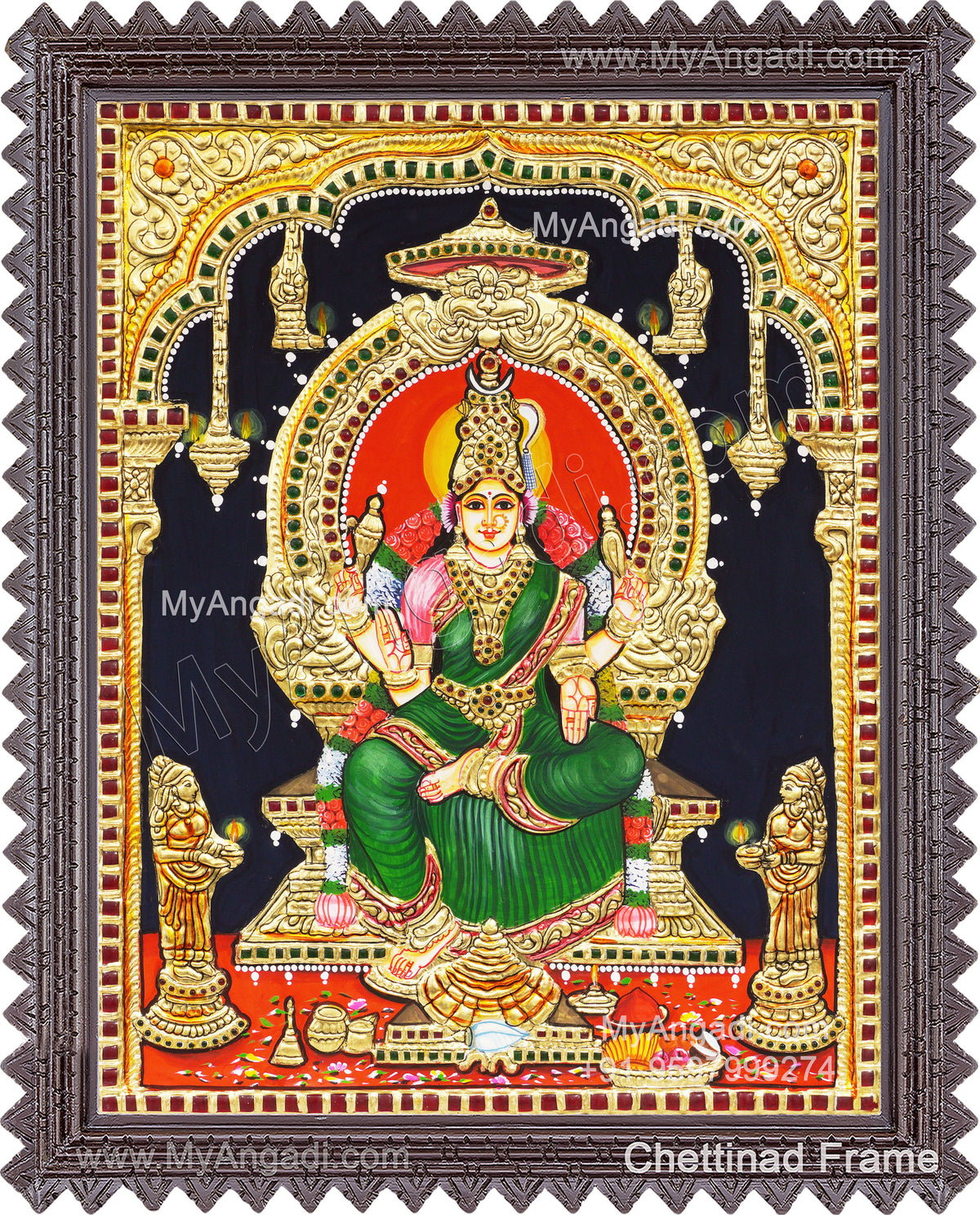 Kamatchi Amman Tanjore Painting