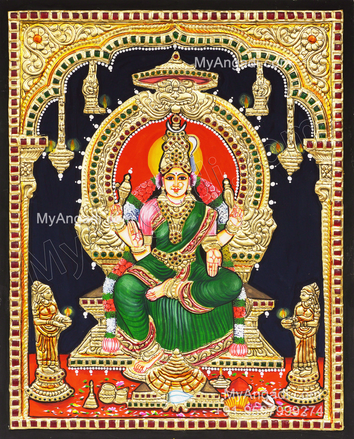 Kamatchi Amman Tanjore Painting