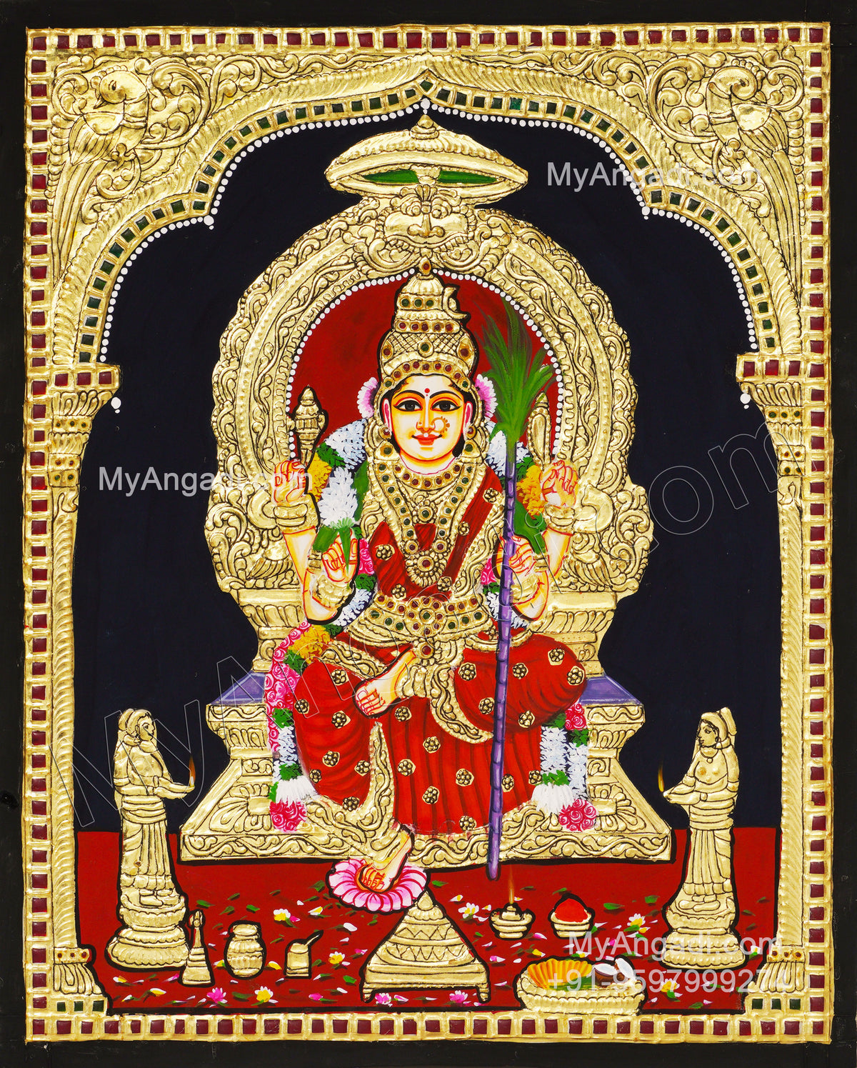 Kamatchi Amman Tanjore Painting