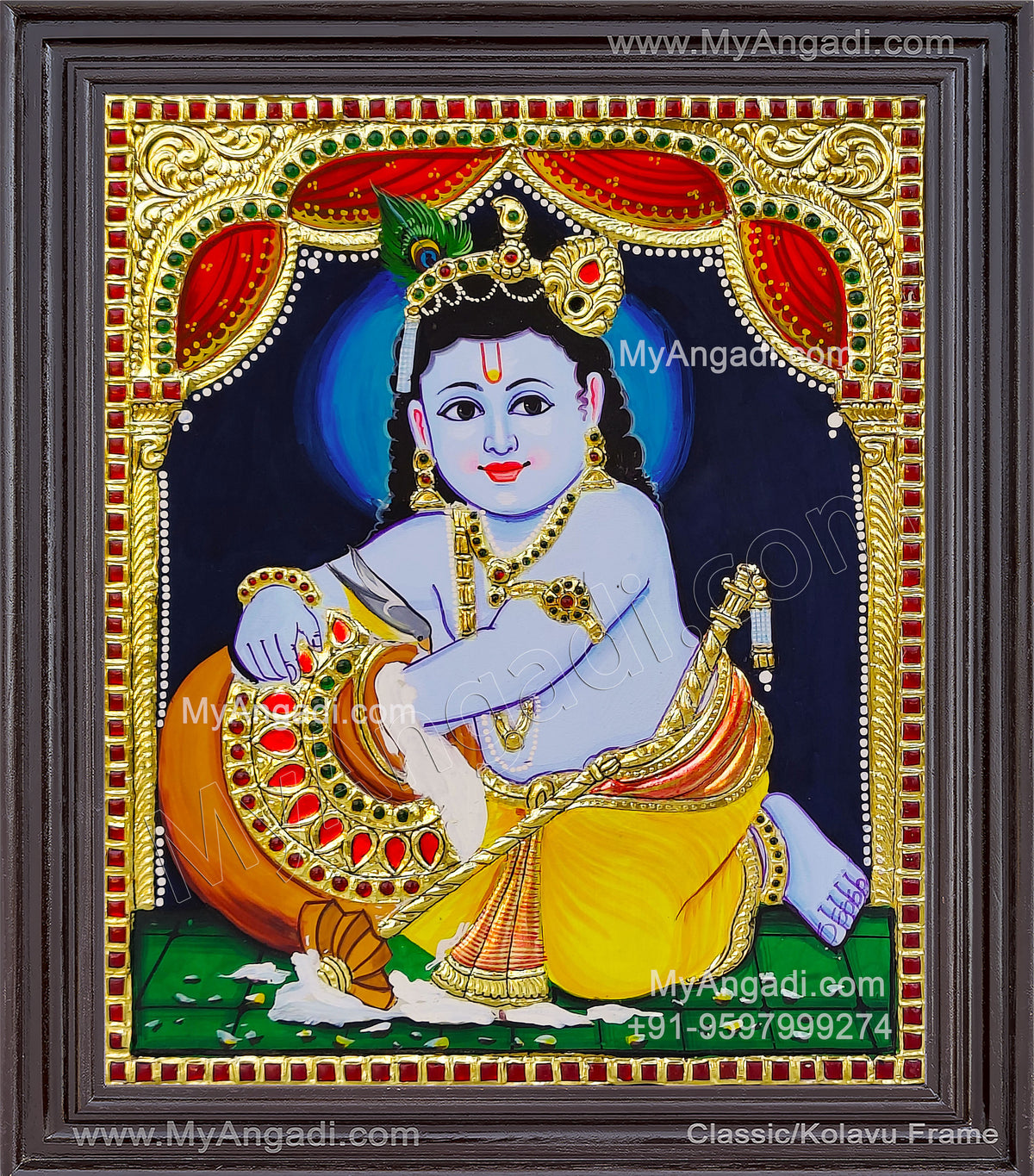 Butter Krishna Tanjore Painting