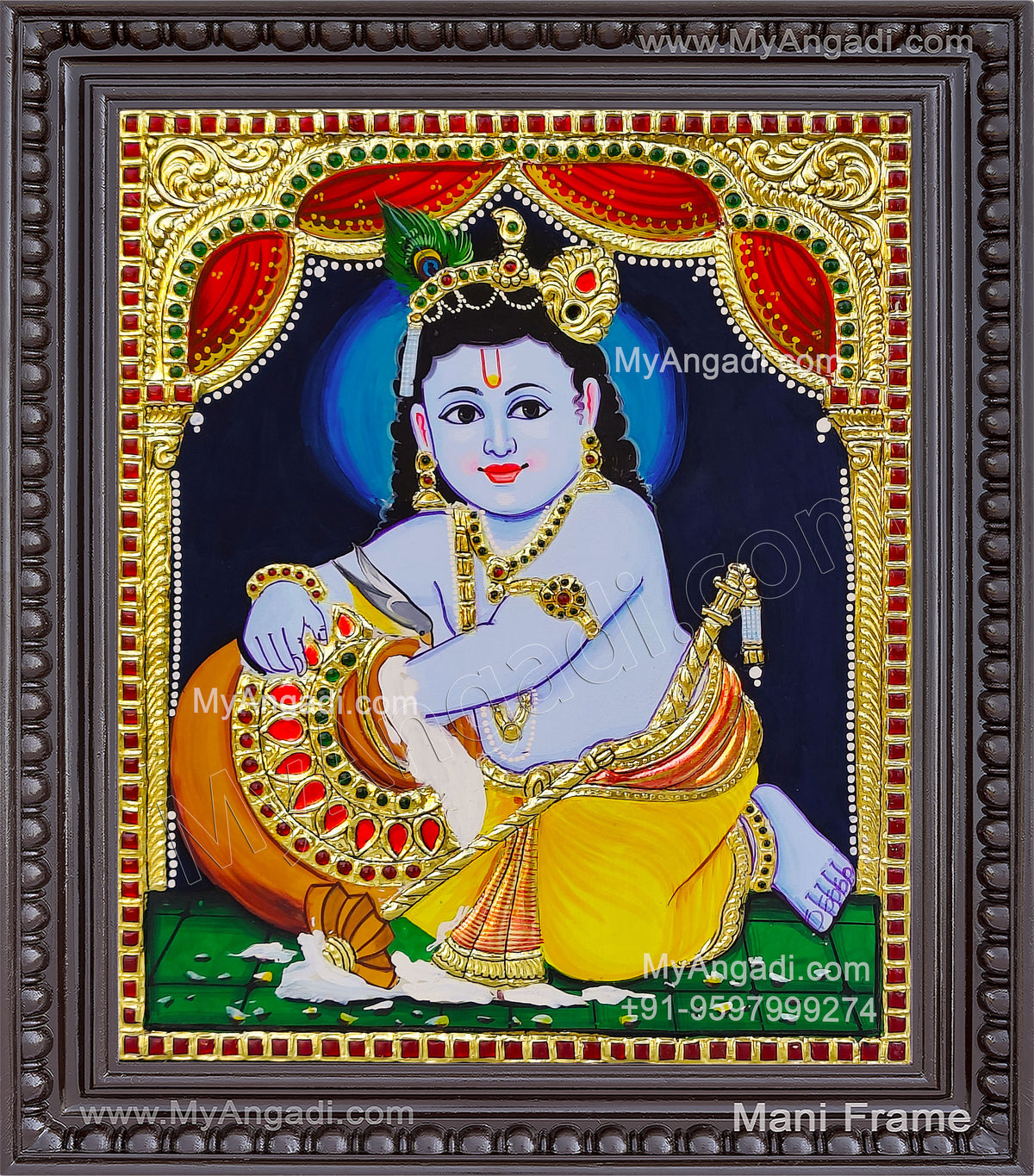 Butter Krishna Tanjore Painting