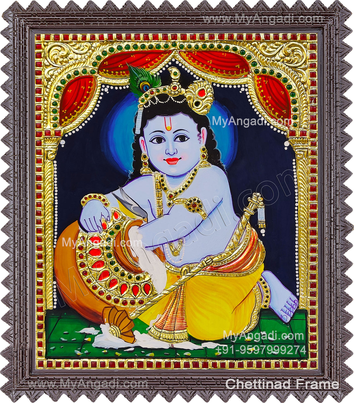 Butter Krishna Tanjore Painting