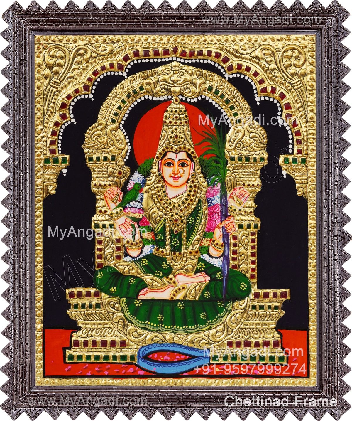 Kamatchi Amman Tanjore Painting