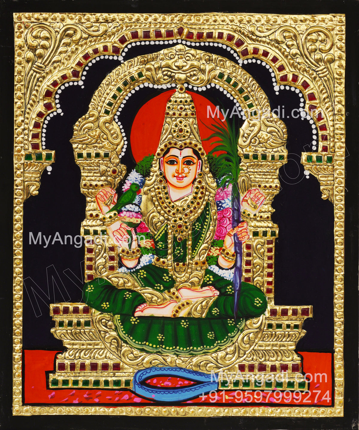Kamatchi Amman Tanjore Painting