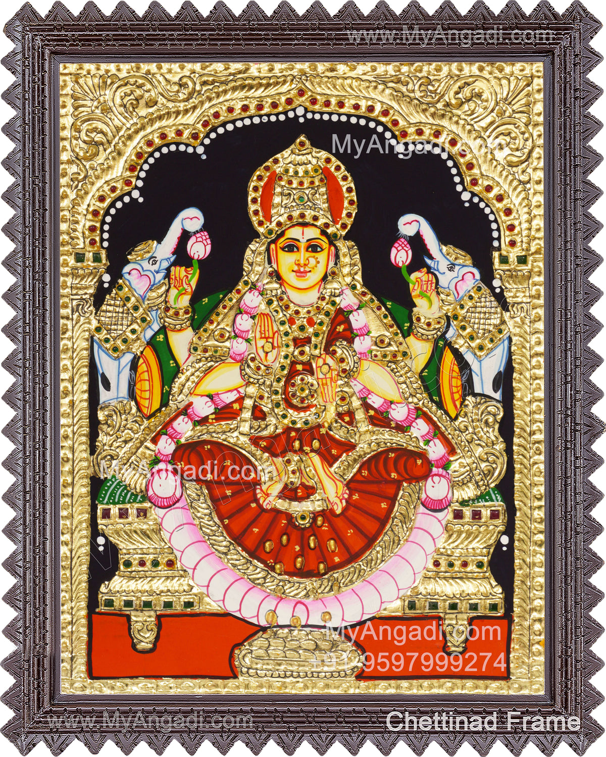 Gajalakshmi Tanjore Painting