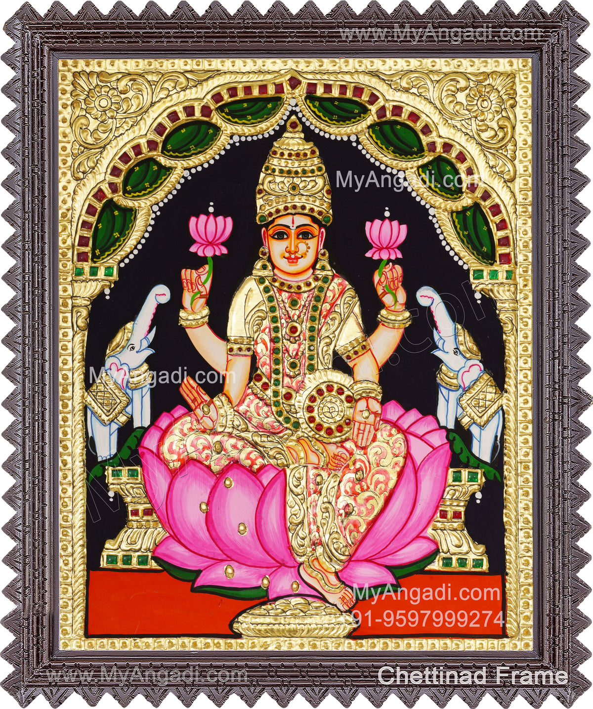 Gajalakshmi Tanjore Painting