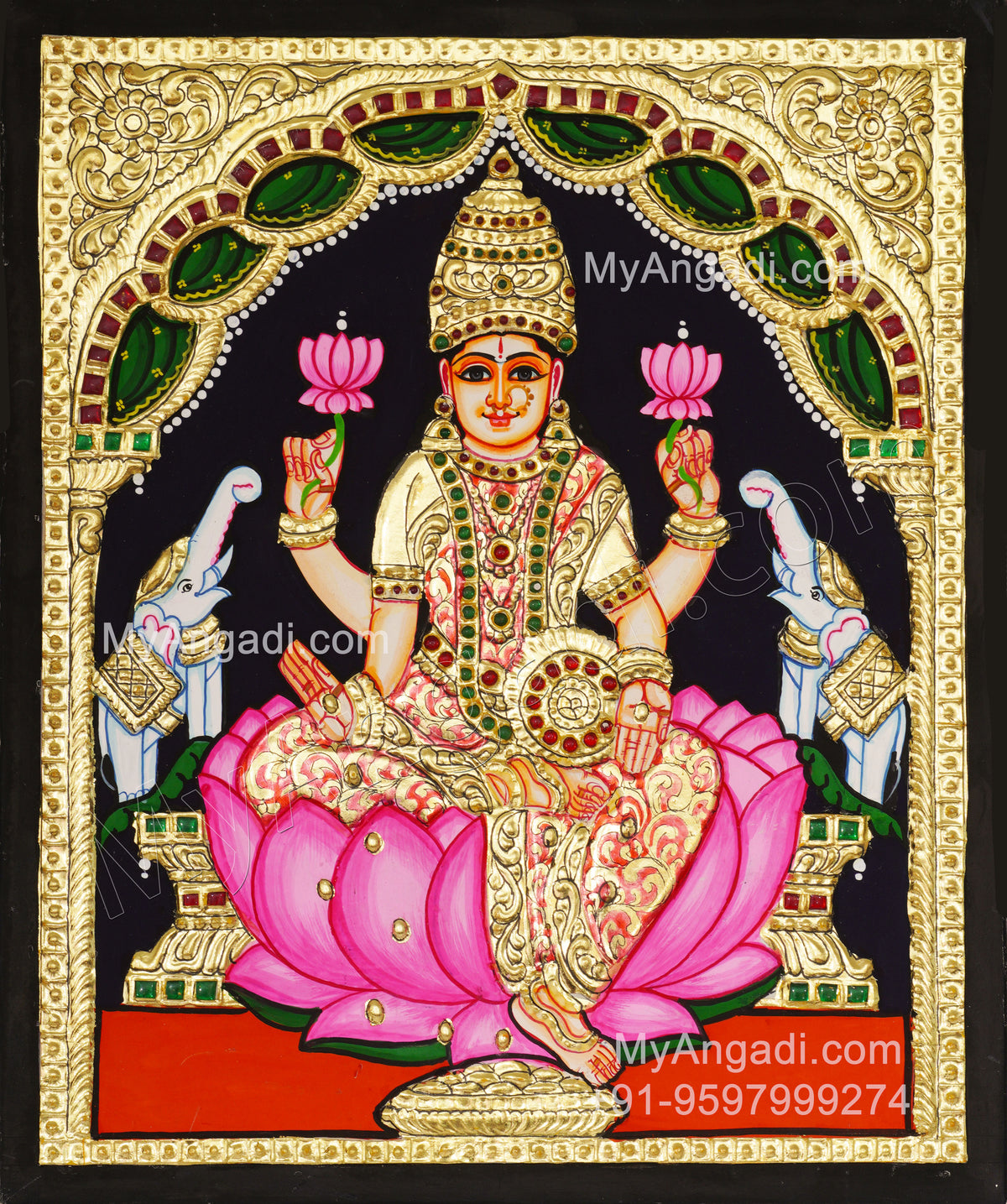 Gajalakshmi Tanjore Painting