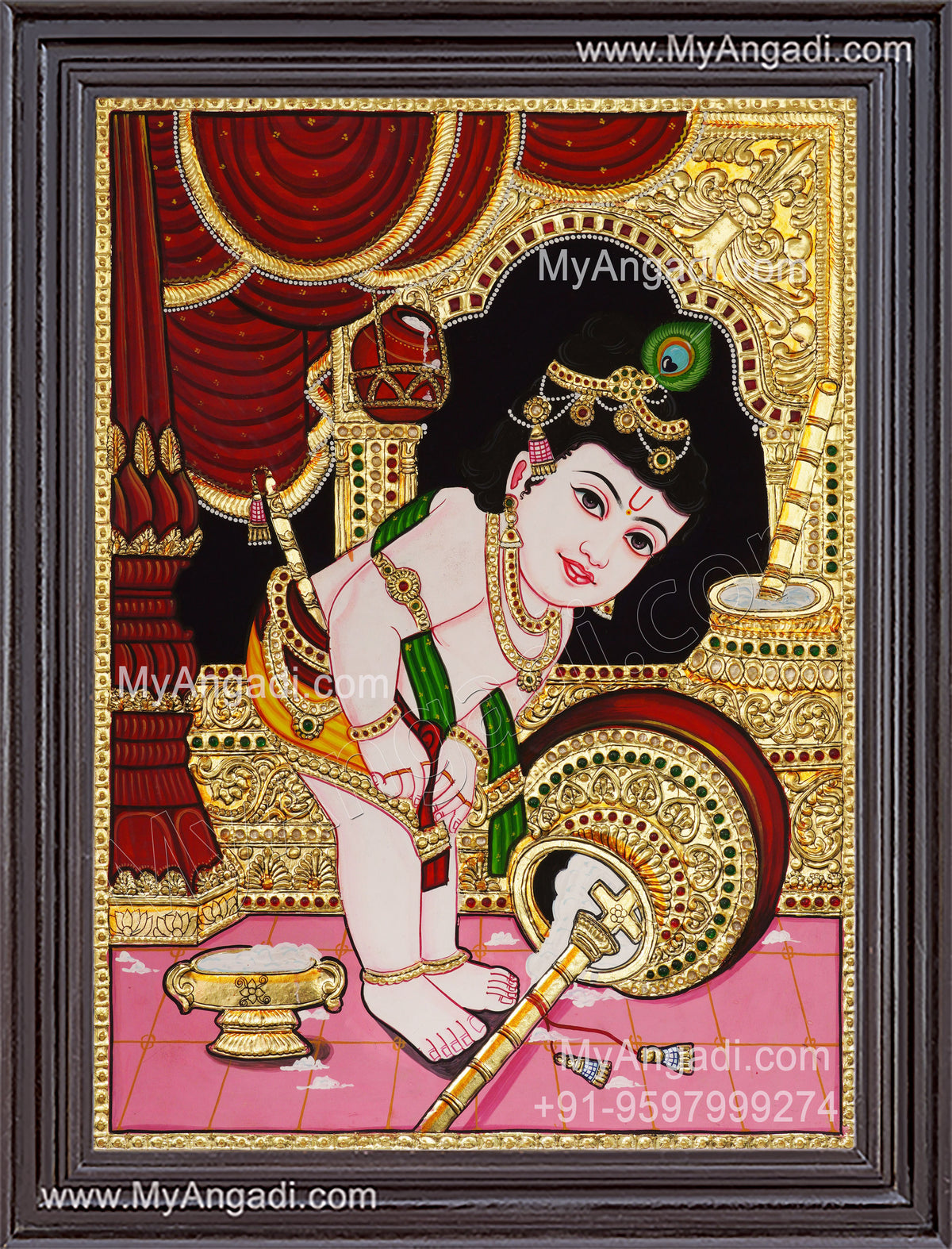 Butter Krishna Tanjore Painting