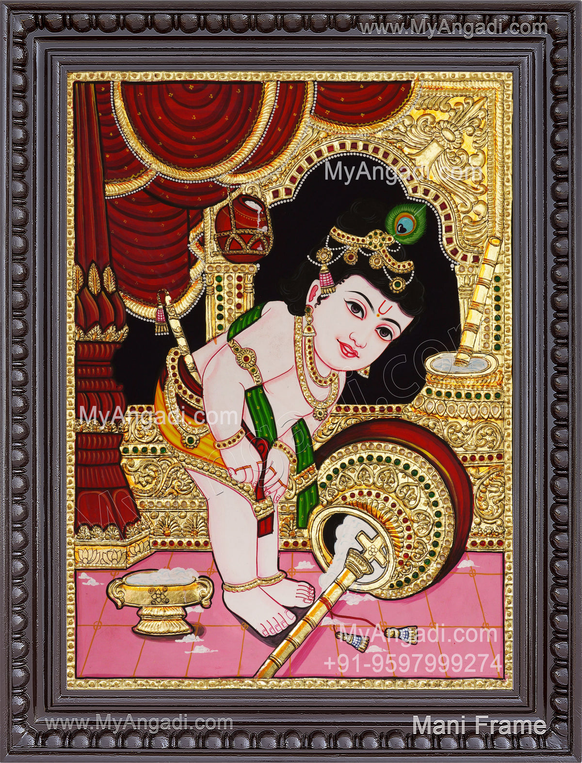 Butter Krishna Tanjore Painting