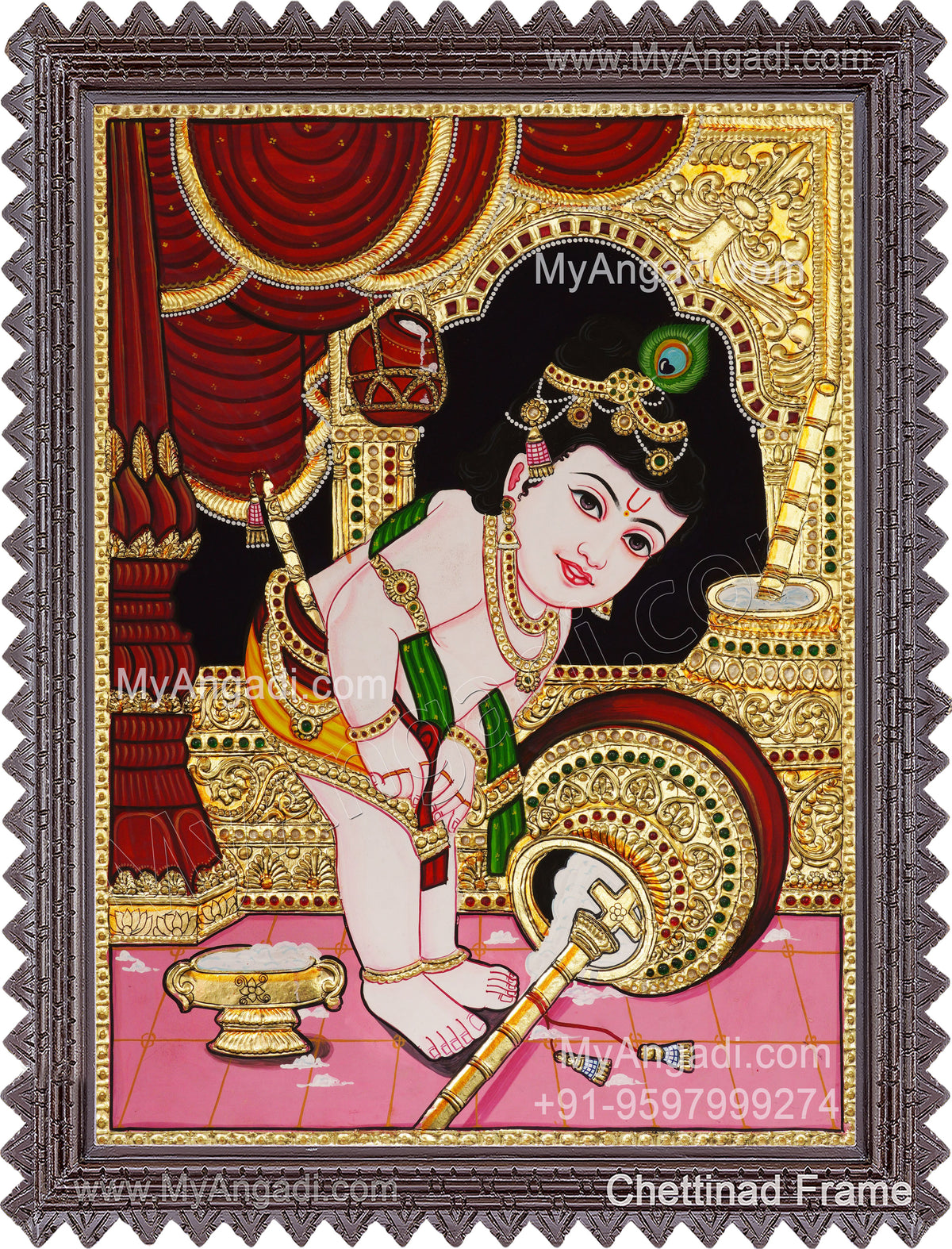 Butter Krishna Tanjore Painting