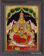 Gajalakshmi 3d Embossed Tanjore Painting
